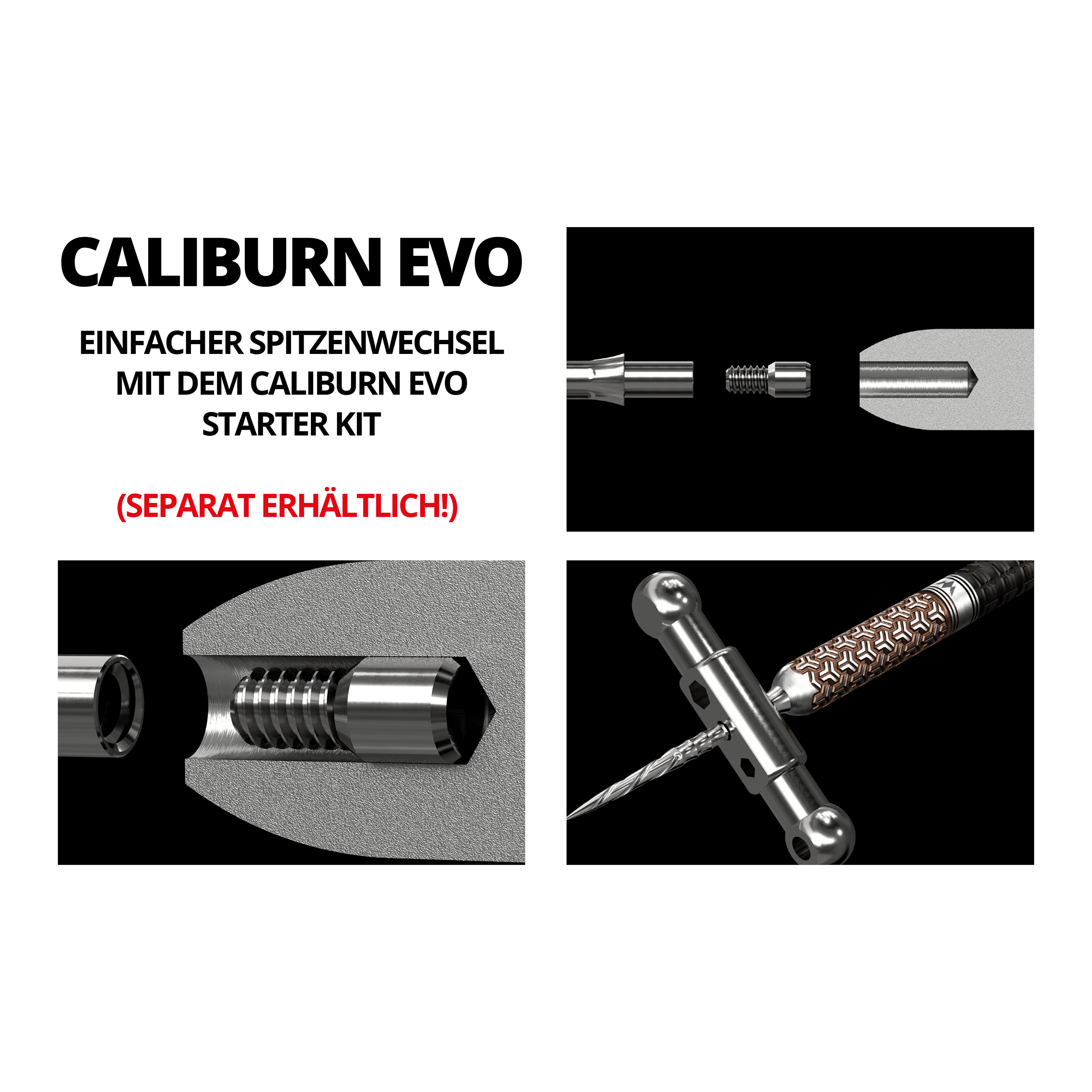 Mission Caliburn EVO System Steel Dart Tips - Grooved - Silver