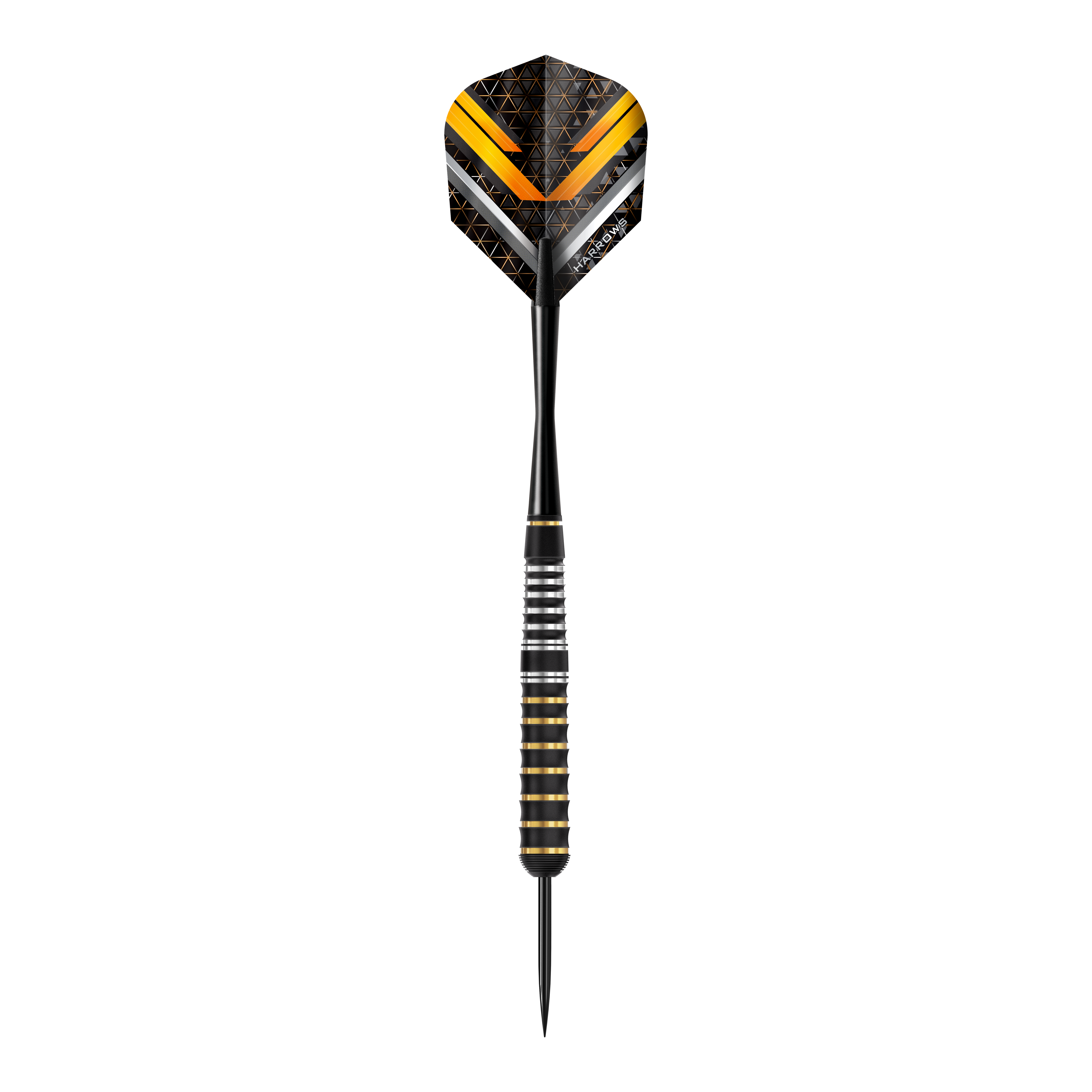 Auf dem Foto sind Harrows Vulcan Steeldarts zu sehen. Sie zeichnen sich durch ihr modernes Design aus.
