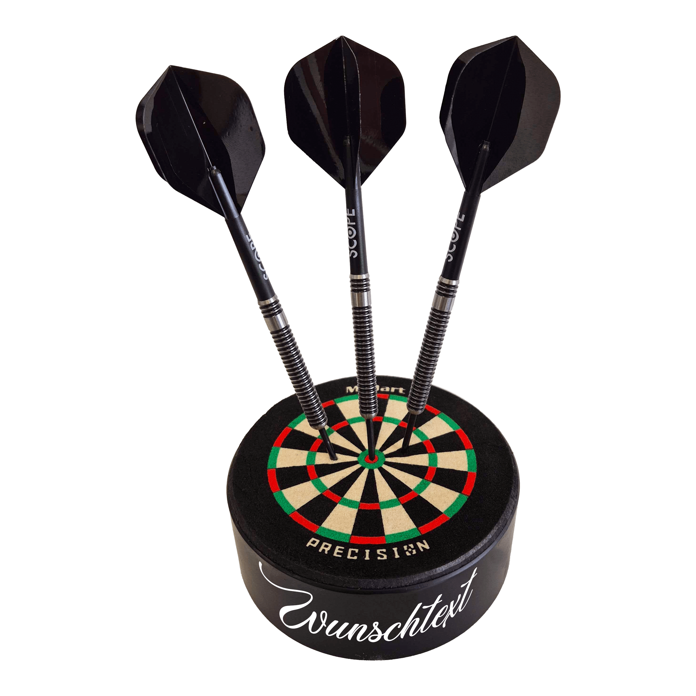 McDart Precision Mini Dartboard with custom text Gezeigt wird ein Artikel mit dem Dateinamen 765_McDart_Mini_Precision_Dartboard_Darthalter_1_WeatherSunday. Das Produkt gehört vermutlich zur Kategorie Dartboard-Halterungen.