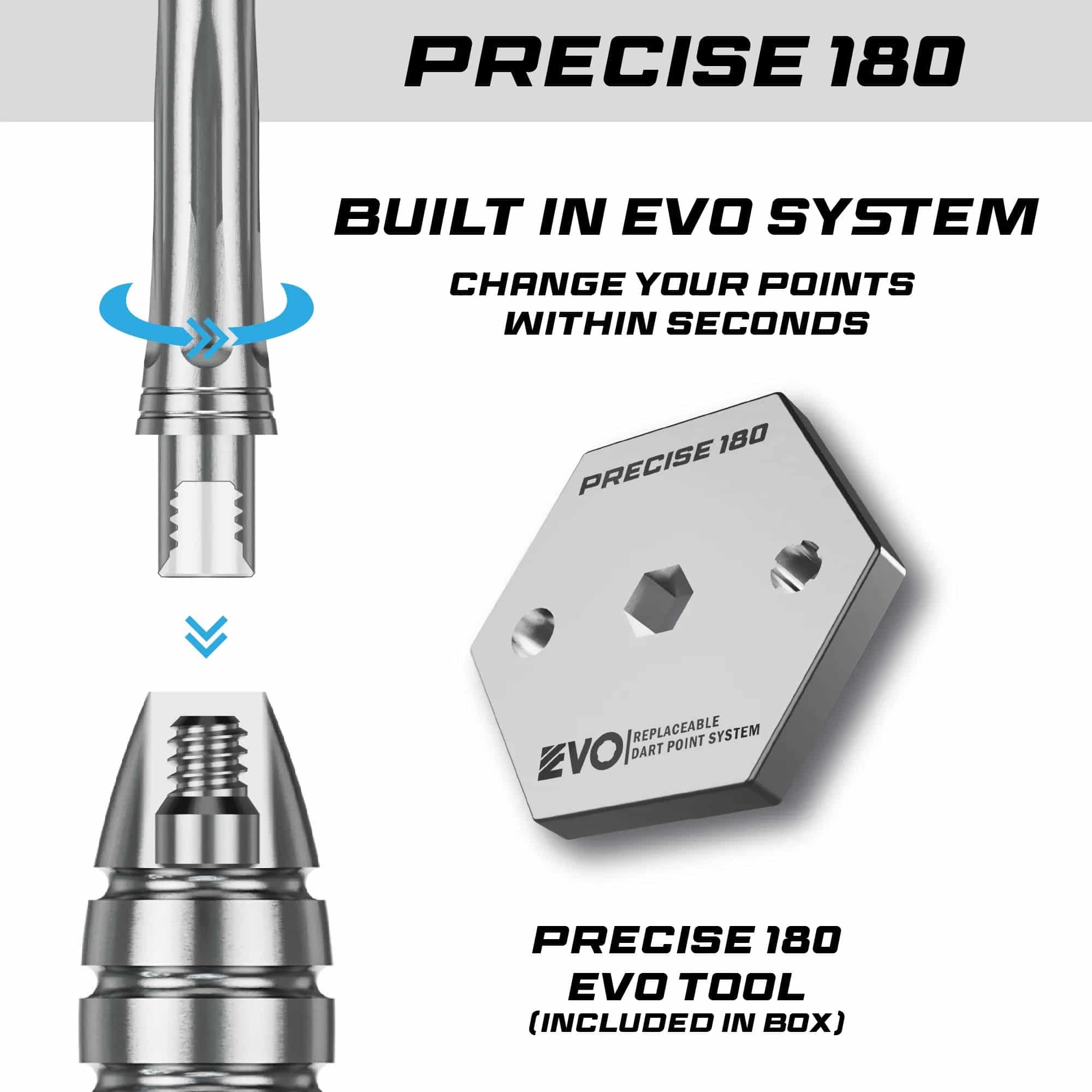 Precise 180 Northern Lights steel darts Das Bild zeigt die Precise 180 Northern Lights Steeldarts. Die Steeldarts sind auf einem hellen Hintergrund abgebildet.