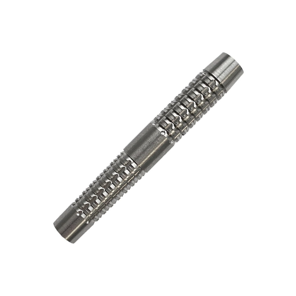 McDart SilverGrip Softdart Barrels - 20g Das Bild zeigt einen McDart SilverGrip Softdart Barrel mit einem Gewicht von 20g. Der Barrel ist aus Metall und hat eine strukturierte, griffige Oberfläche.
