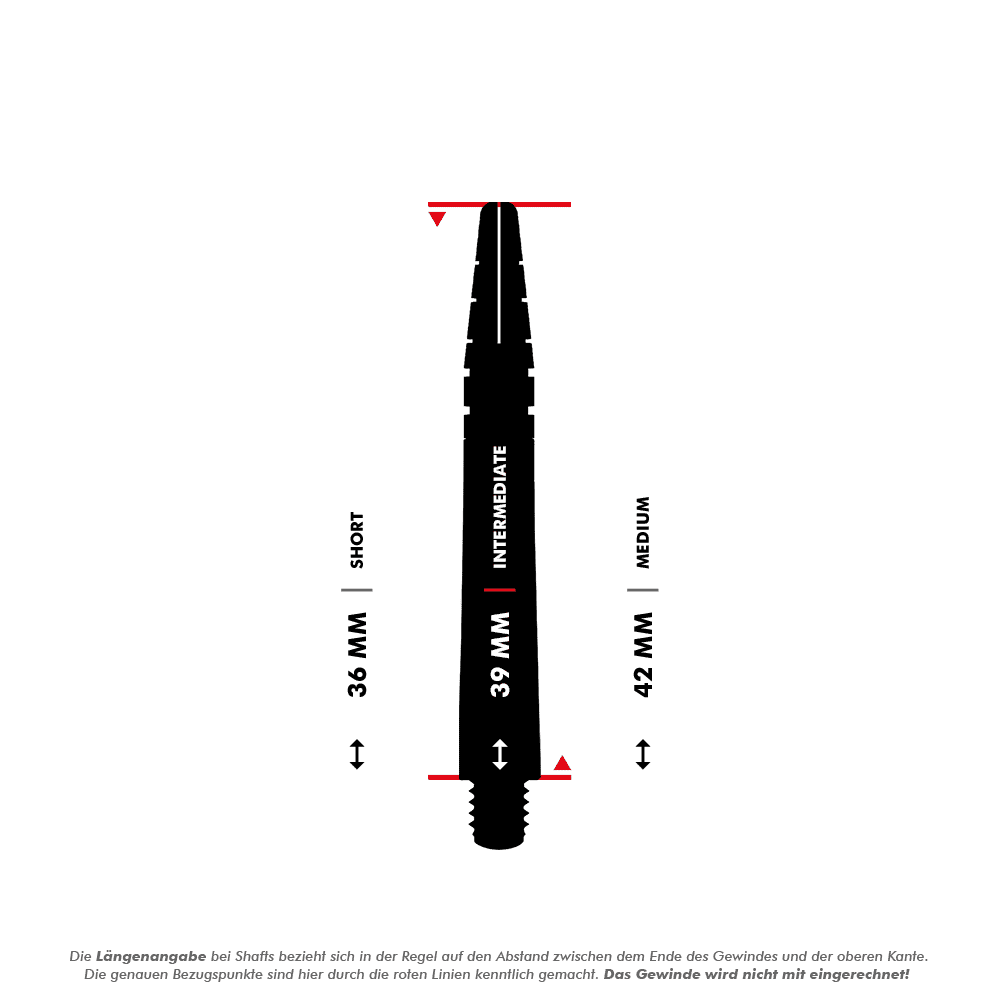 C792_Red_Dragon_Nitrotech_Peter_Wright_Purple_Ionic_Shafts_5_39mm Das Bild zeigt die Red Dragon Nitrotech Peter Wright Purple Ionic Shafts mit einer Längenangabe in Millimetern. Die Shaft-Länge „Intermediate“ beträgt 39 mm, verglichen mit „Short“ (36 mm) und „Medium“ (42 mm).