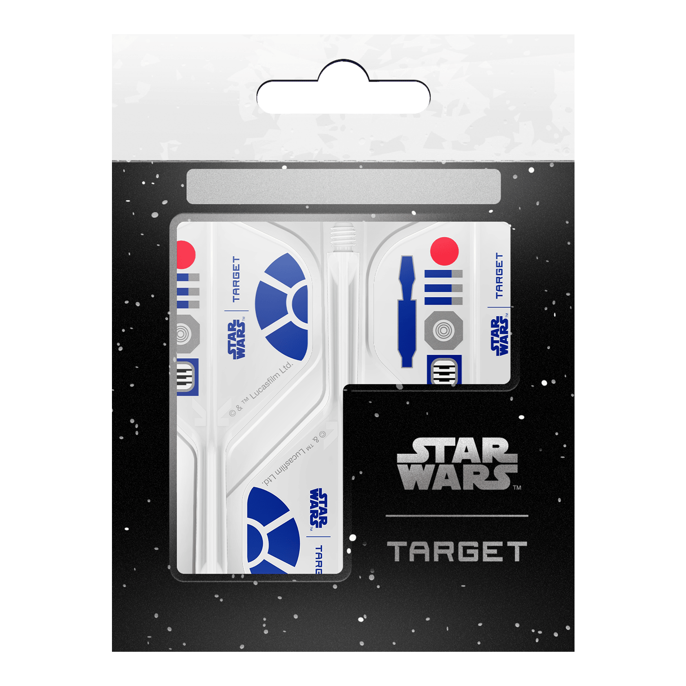 Target Star Wars K-Flex R2D2 No2 Standard Flights Target Star Wars K-Flex R2D2 No2 Standard Flights werden dargestellt. Diese Dartflights haben ein Star Wars Design mit R2D2 als Motiv.