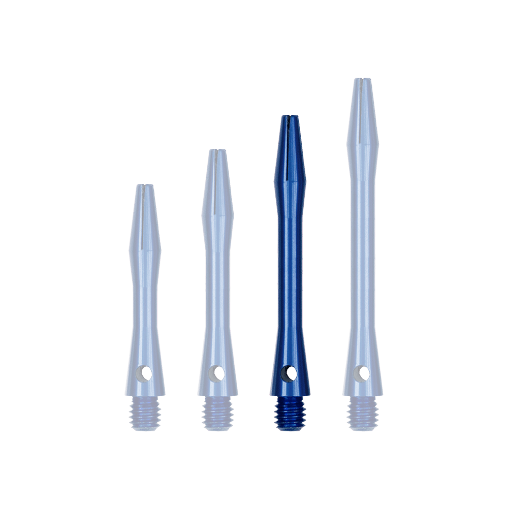 Aluminum Shafts - Blue Das Bild zeigt einen weiteren Aluminiumschaft in leuchtendem Blau. Der Schaft weist eine glatte Oberfläche auf.