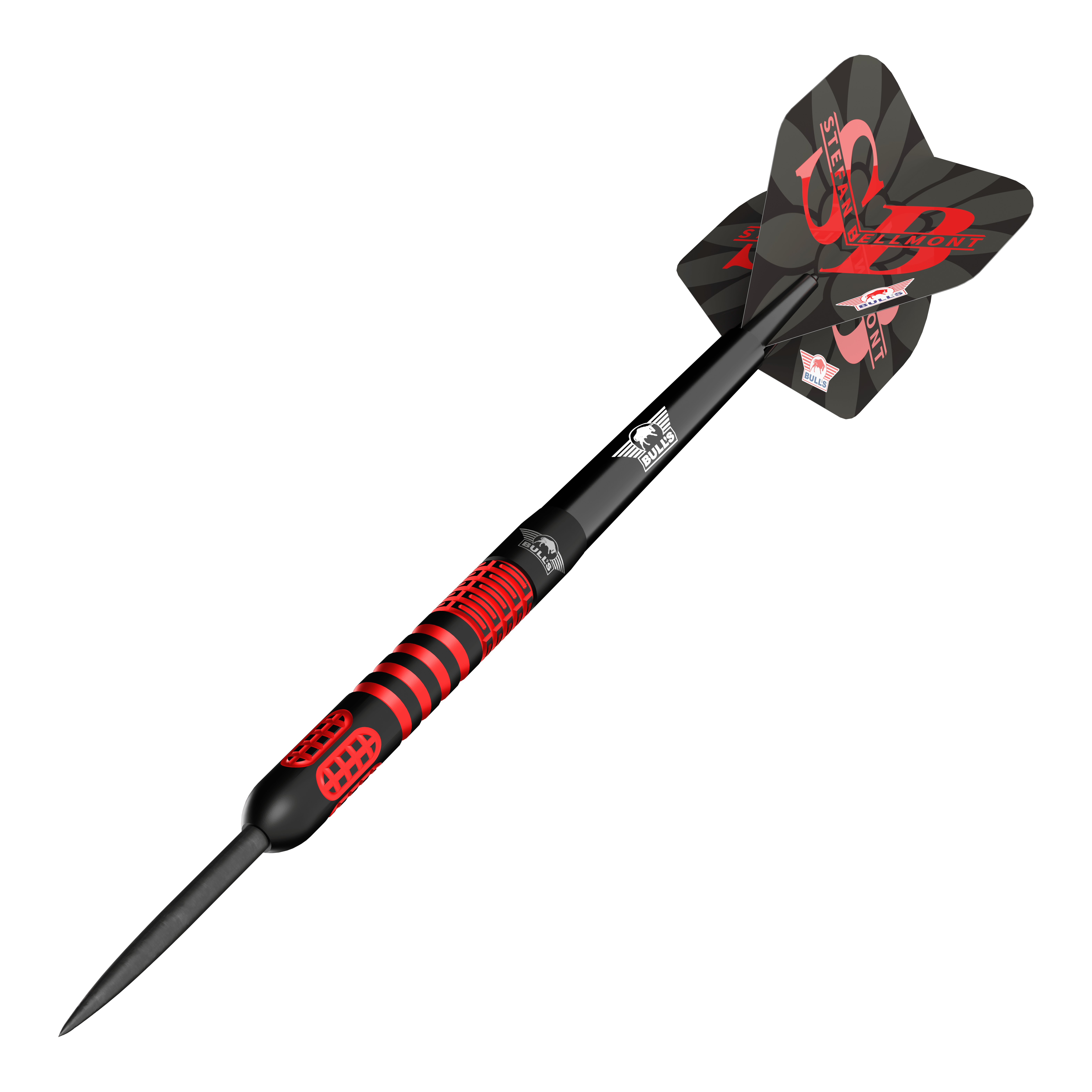 Bulls NL Stefan Bellmont 90 steel darts - 23g Hier sieht man die Bulls NL Stefan Bellmont 90 Steeldarts mit einem Gewicht von 23 Gramm. Sie eignen sich besonders für ambitionierte Steeldartspieler.