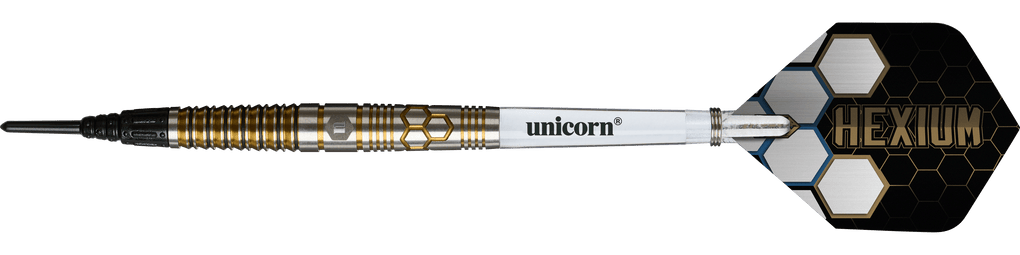 Unicorn Hexium Style 03 Gold &amp; Black Soft Darts - 23g