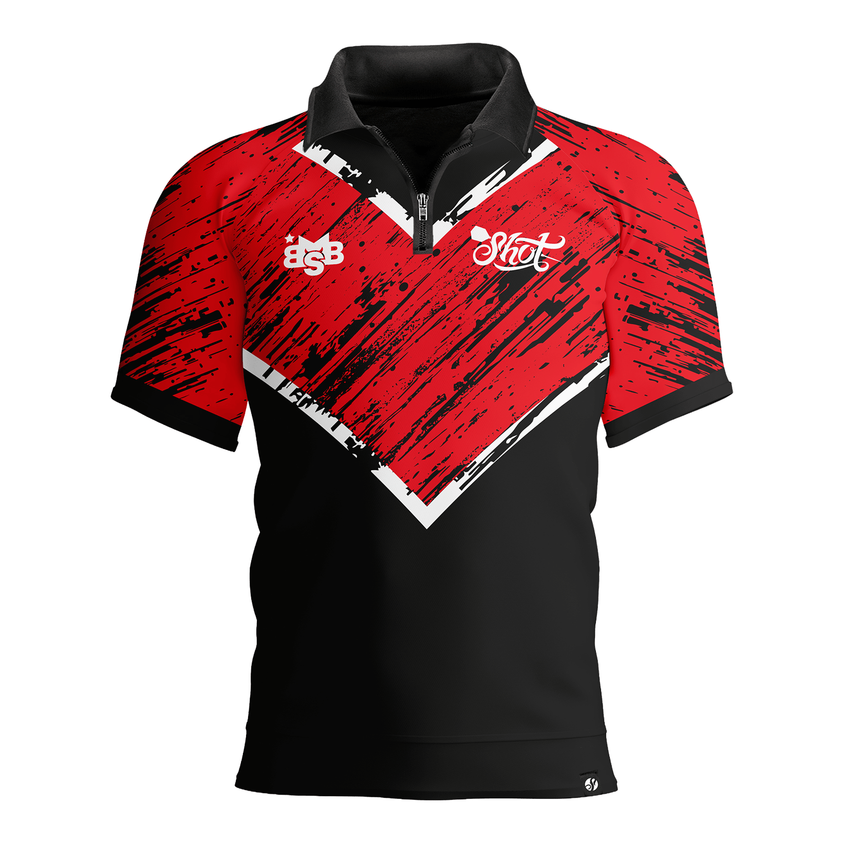 Shot Michael Smith Red Stripe Polo Dart Shirt Zu sehen ist das Shot Michael Smith Red Strip Polo Dartshirt. Das Hemd hat ein modernes Design mit roten Streifen.