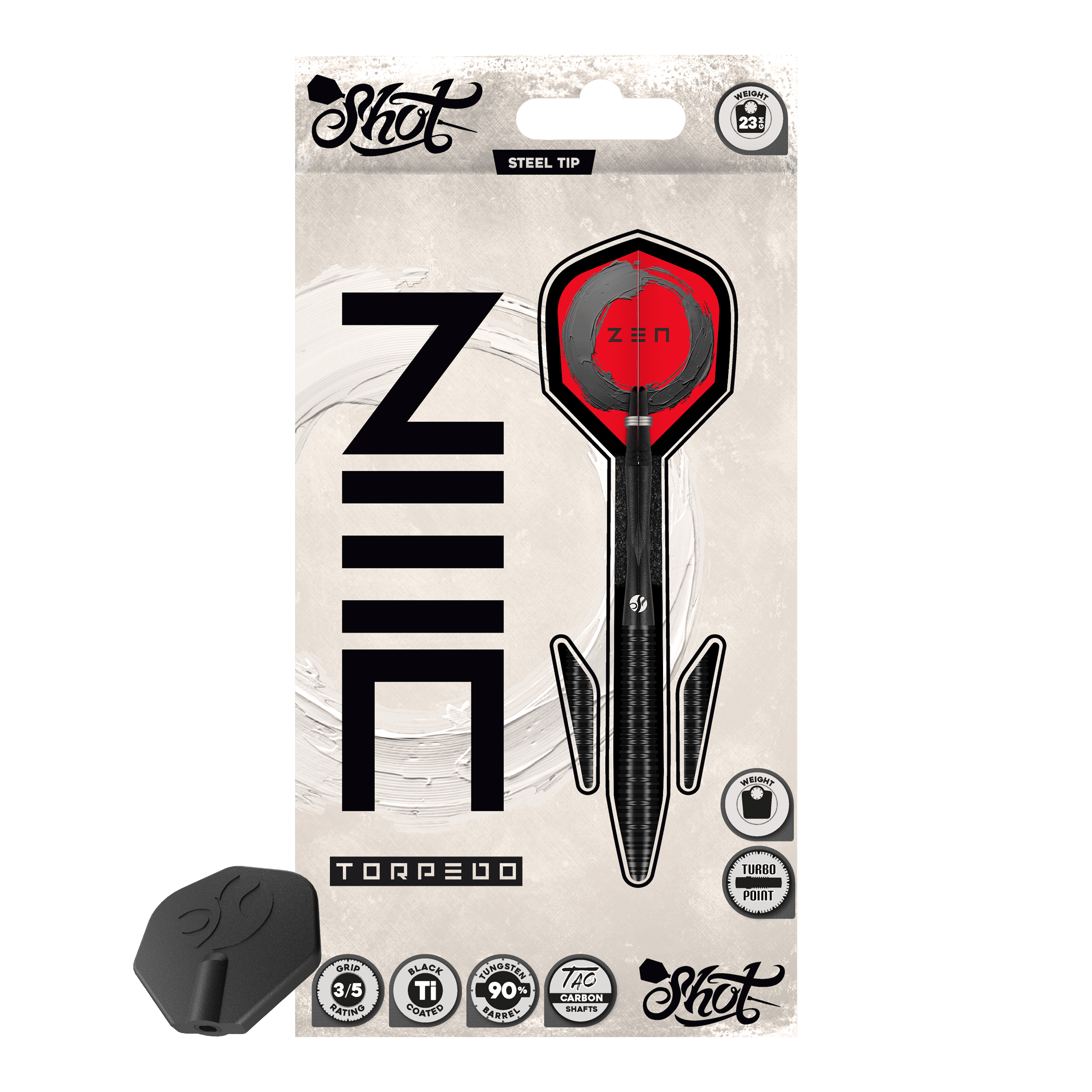 Shot ZEN Torpedo Turbo Point Steel Darts - 23g
