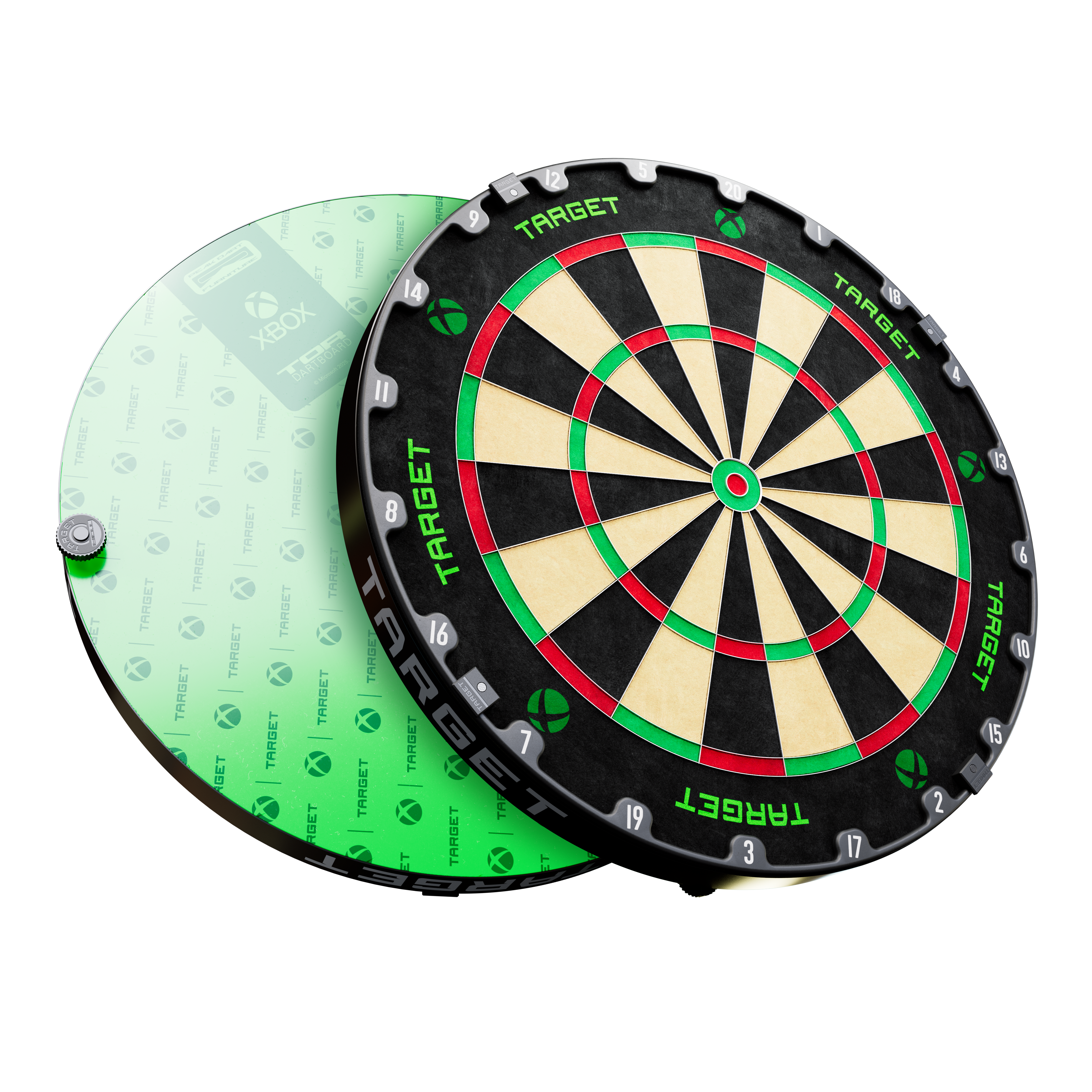 Zu sehen ist das Target Xbox Dartboard Surround Bundle. Es ist ein Zubehör für Dartspieler zur Erweiterung der Scheibe.