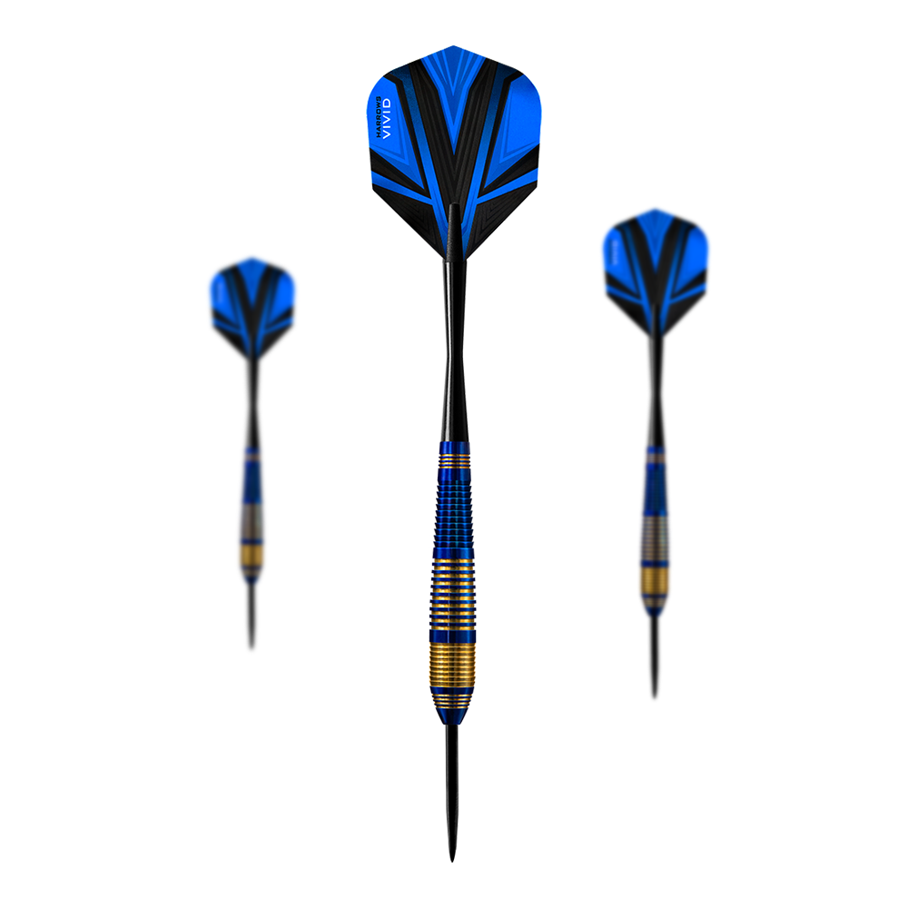 Harrows Vivid Brass Blue steel darts