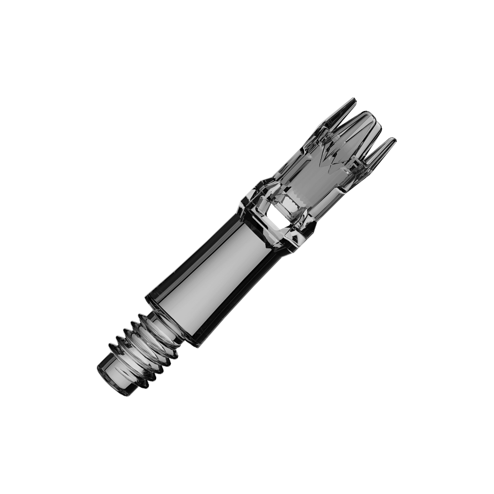 L-Style L-System Replacement Shafts - Clear Black Mehrere Ersatzshafts in transparentem Schwarz sind abgebildet. Die Shafts sind angeordnet und aus Kunststoff.