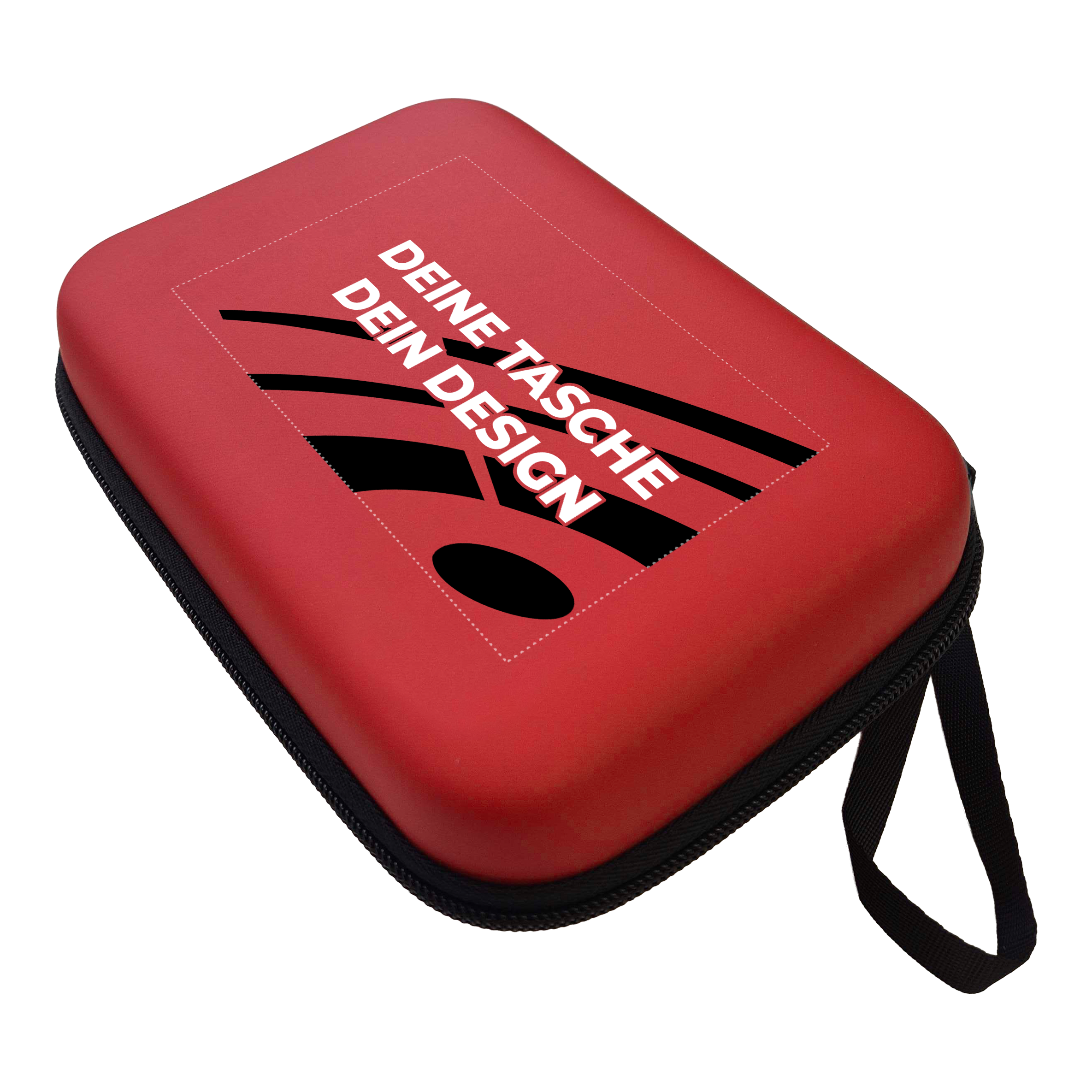 Das Foto zeigt ein Dartcase System 4 in Rot. Das Etui schützt und organisiert Dartpfeile und Zubehör.