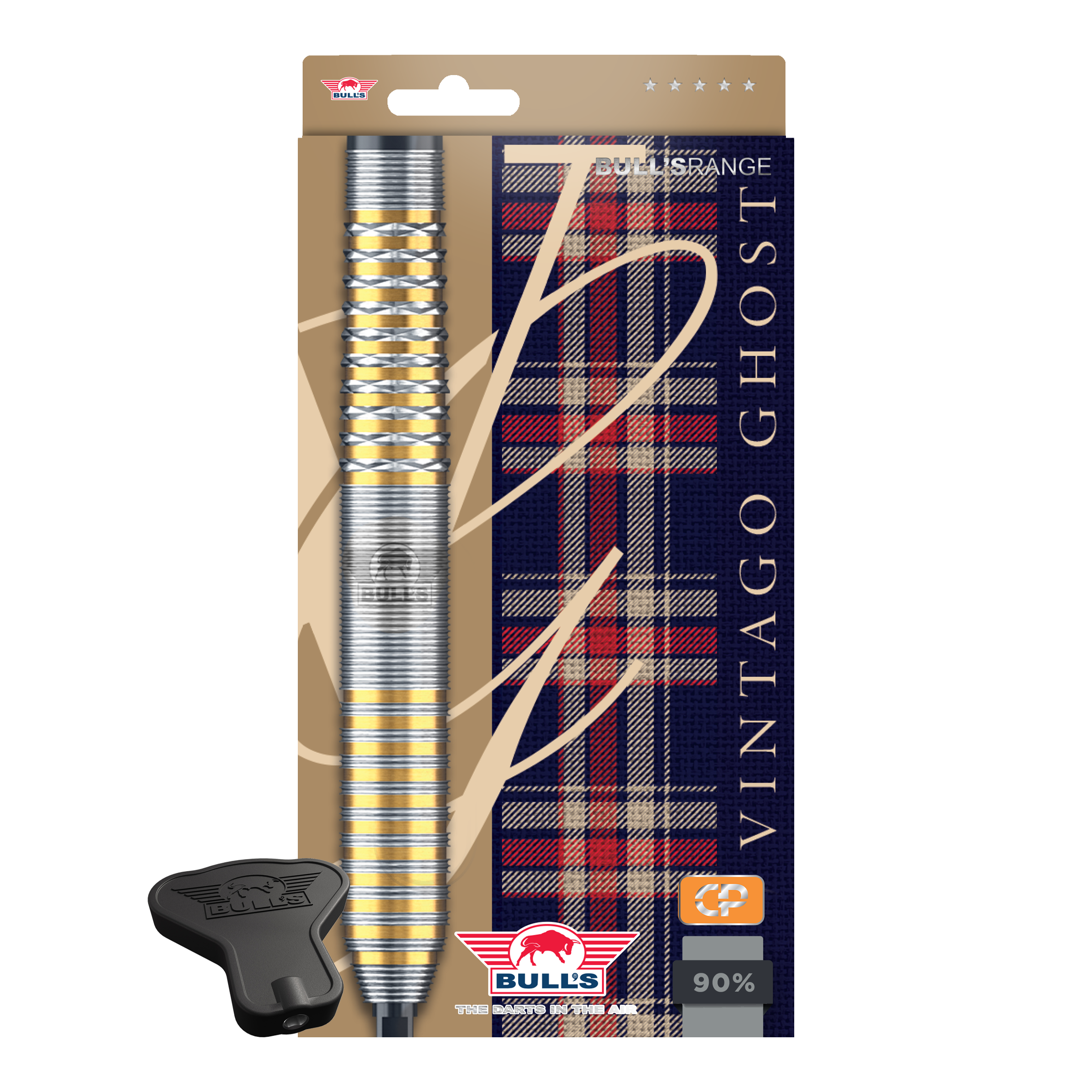 Zu sehen ist das Produkt Bulls NL Vintago Ghost Convertible Points Steeldarts. Die Darts zeichnen sich durch ihre Wandelbarkeit und Präzision aus.