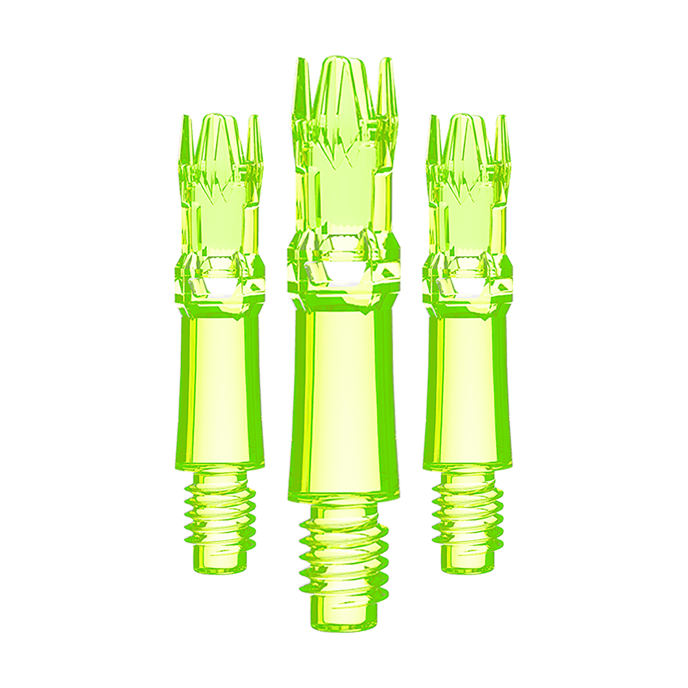 L-Style L-System Replacement Shafts - Neon Yellow Ein Set aus gelben leuchtenden Ersatzshafts ist zu sehen. Mehrere Shafts werden eng zusammen präsentiert.