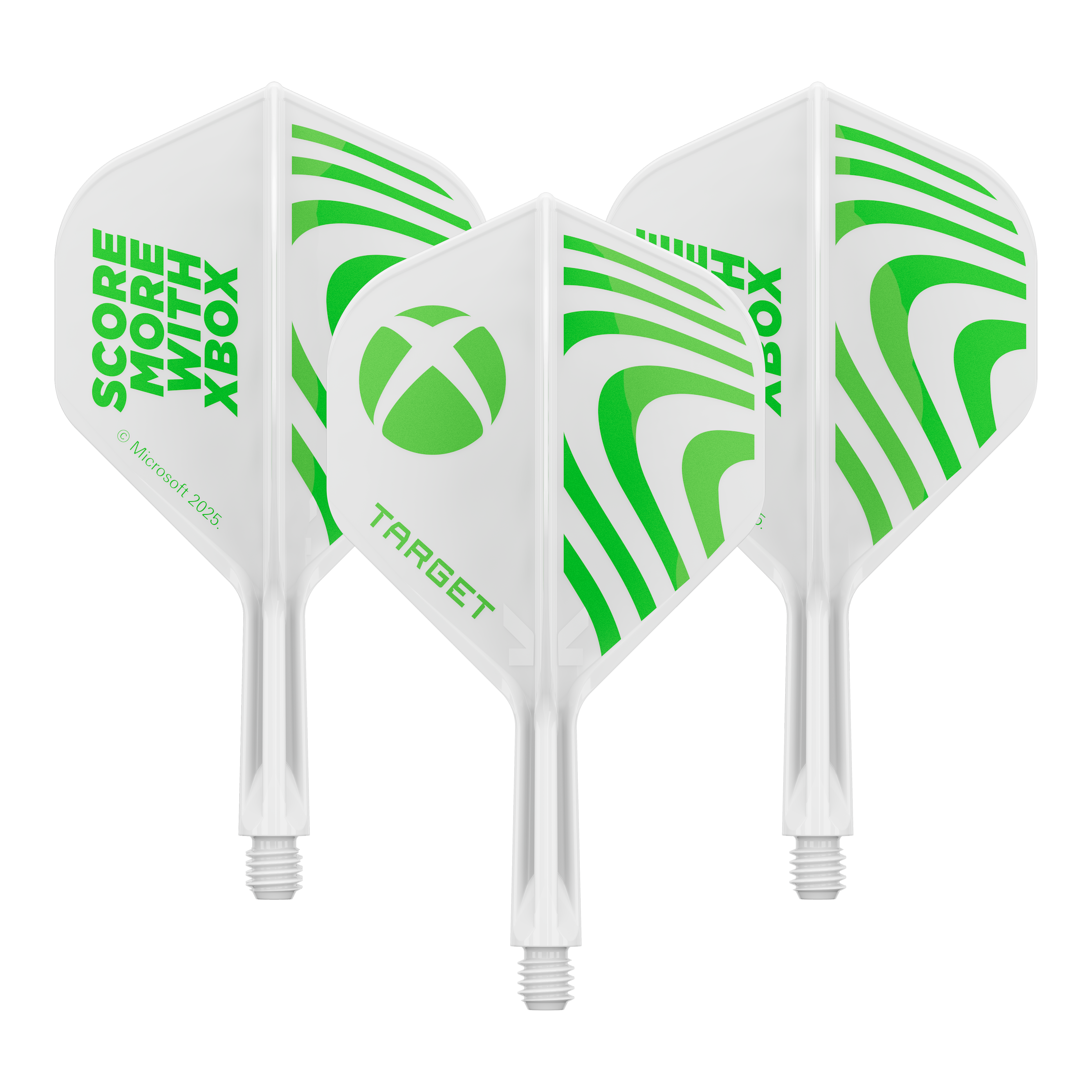 Zu sehen ist ein Dart Flight Set mit dem Dateinamen 410610_Target_Xbox_KFlex_No2_Standard_Flights_19mm_1Set. Das Set enthält mehrere Standard Flights.