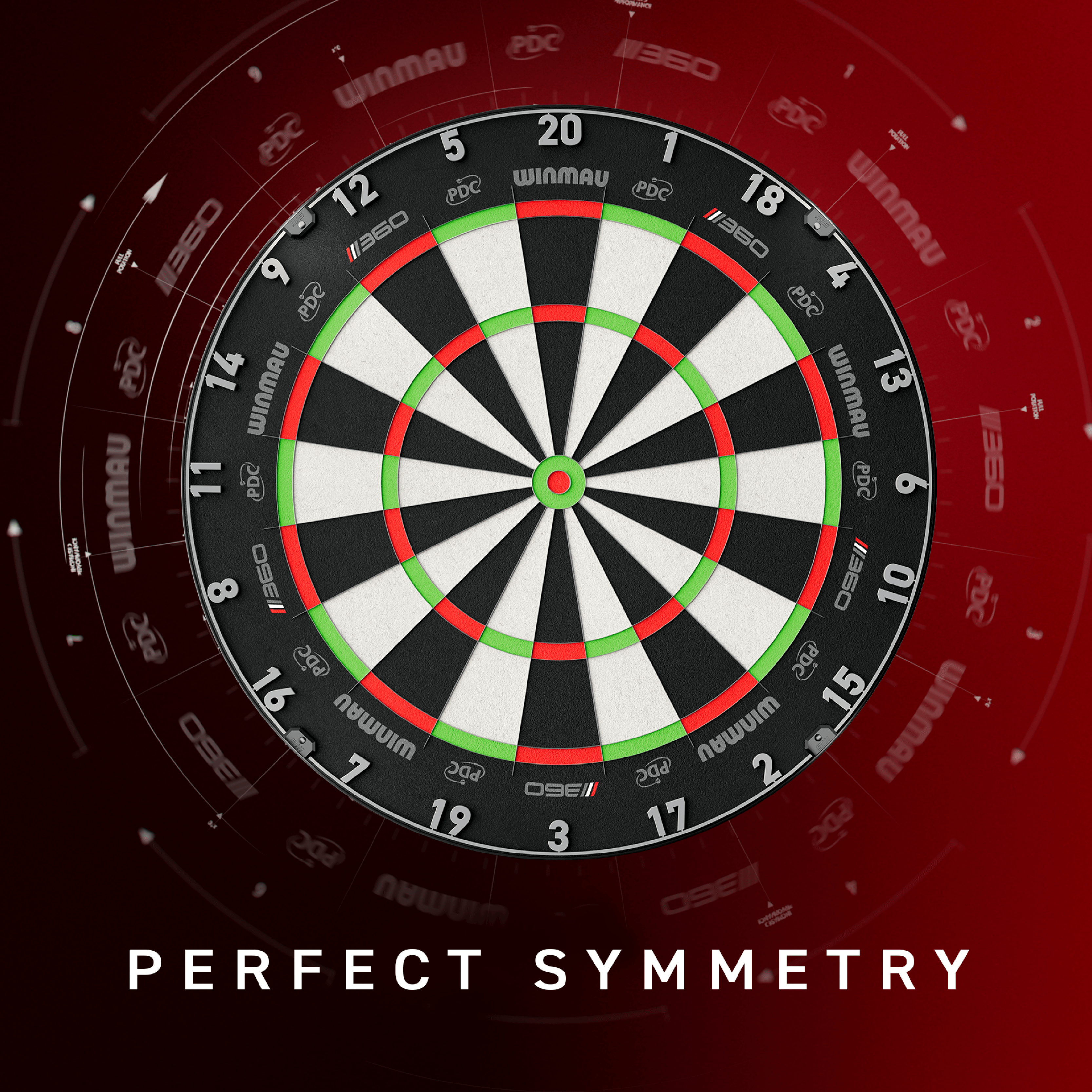 Zu sehen ist wahrscheinlich ein Winmau Blade 360 Steeldartboard mit einer alternativen Ansicht. Das Bild dient zur Produktansicht im Shop.