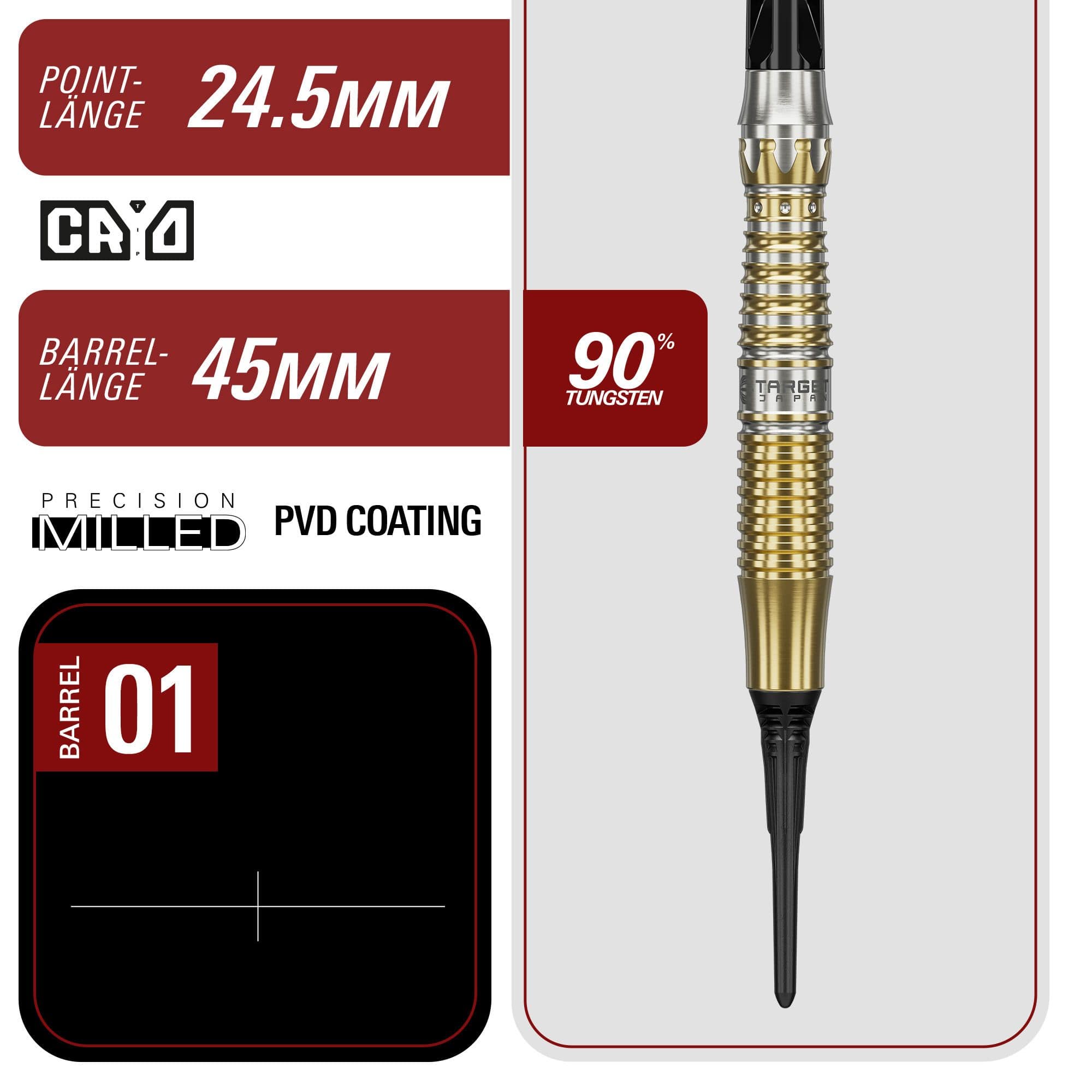 Target Black Marque Enzo Soft Darts - 18g Target Black Marque Enzo Softdarts - 18g abgebildet. Schwarze Softdarts mit stilvollem Design, ideal für Präzisionsspieler.
