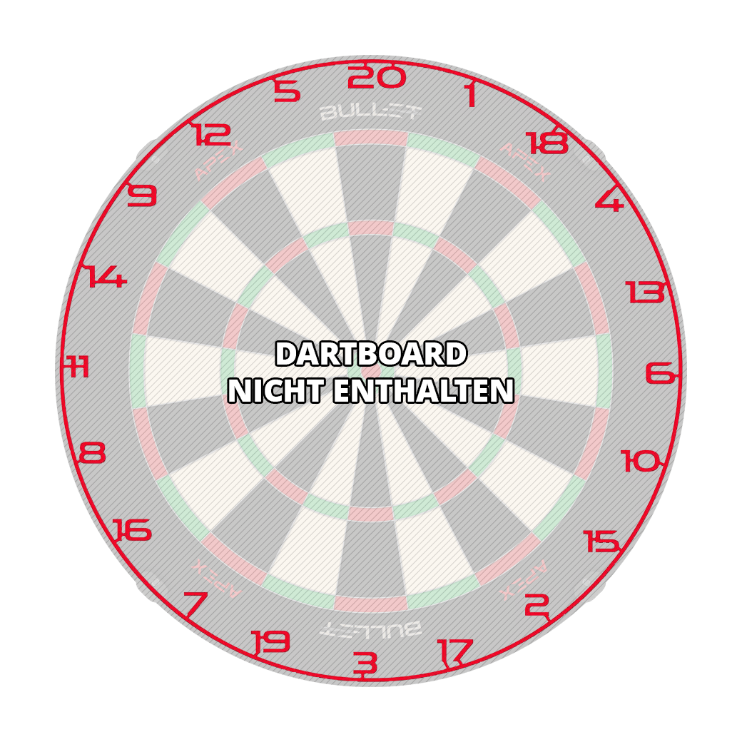 Bullet Dartboard Number Ring Das Bild zeigt einen weiteren roten Zahlenring für ein Dartboard. Die Datei heißt BT1000120_Bullet_Dartboard_Zahlenring_Rot_3.