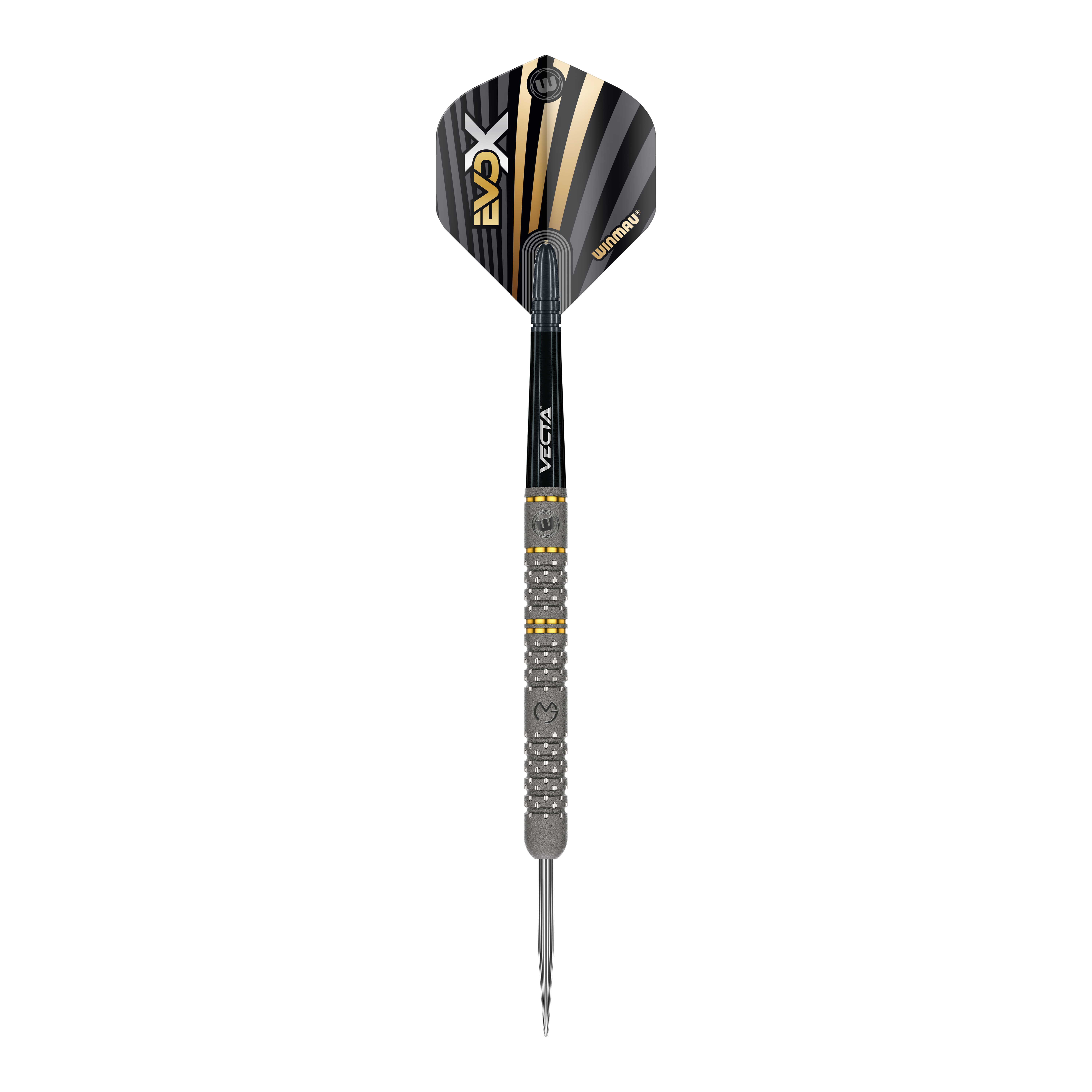 Winmau Michael Van Gerwen Evo-X steel darts Dies ist ein Winmau Michael Van Gerwen Evo-X Steeldart. Der Dartpfeil hat ein schwarz-goldenes Design und eine strukturierte Griffzone.