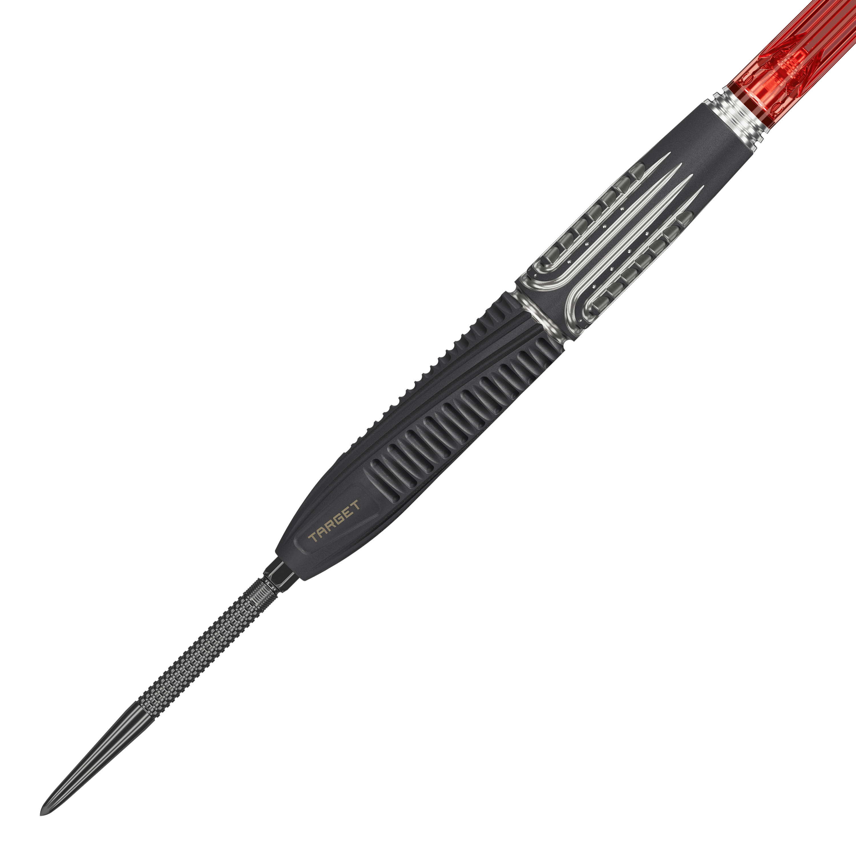 Abgebildet sind die Target Shift Swiss Point Steeldarts. Verschiedene Teile des Sets werden präsentiert.