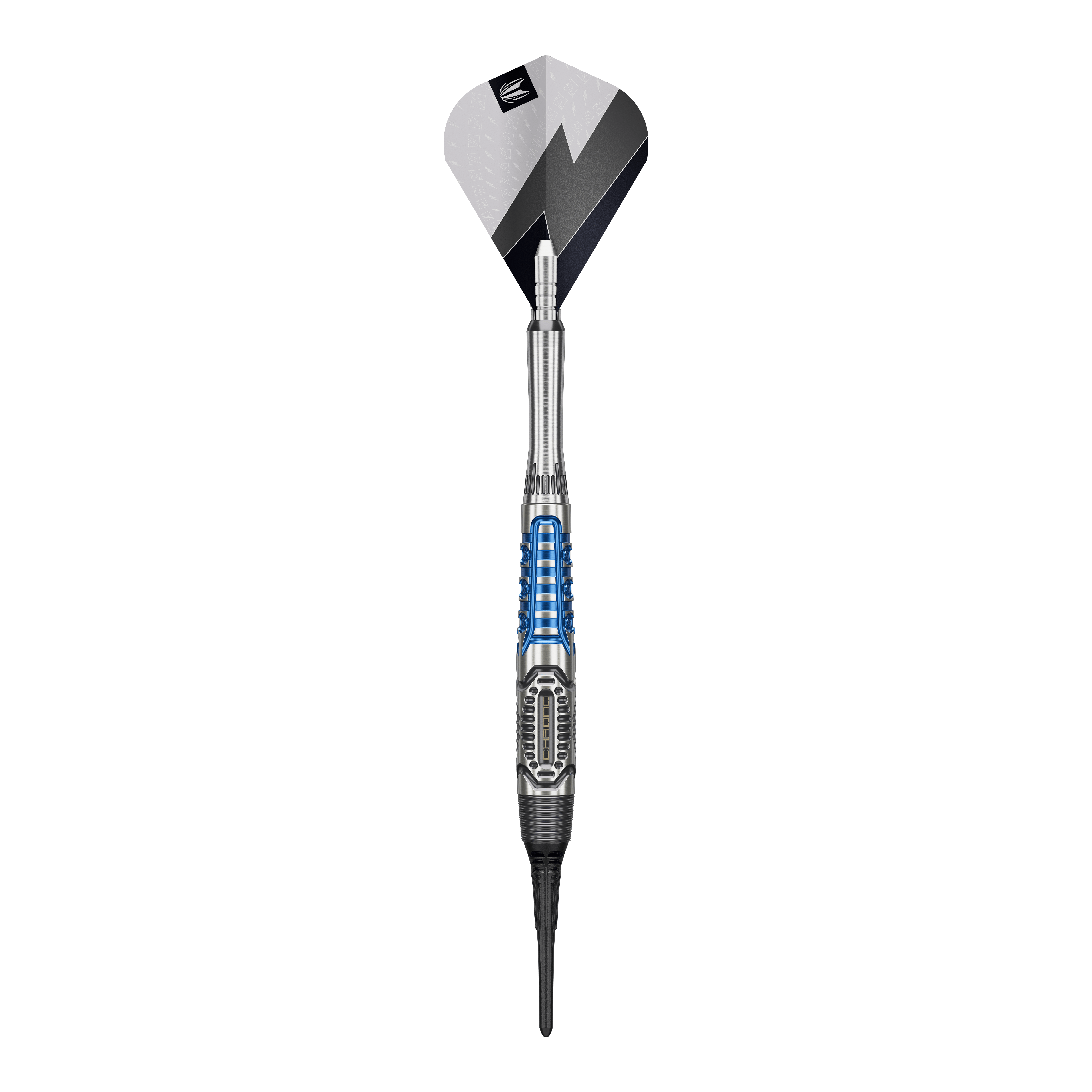 Das Bild zeigt die Target Phil Taylor Power X Chrono Softdarts. Es handelt sich um spezielle Softdarts, benannt nach dem bekannten Dartspieler Phil Taylor.