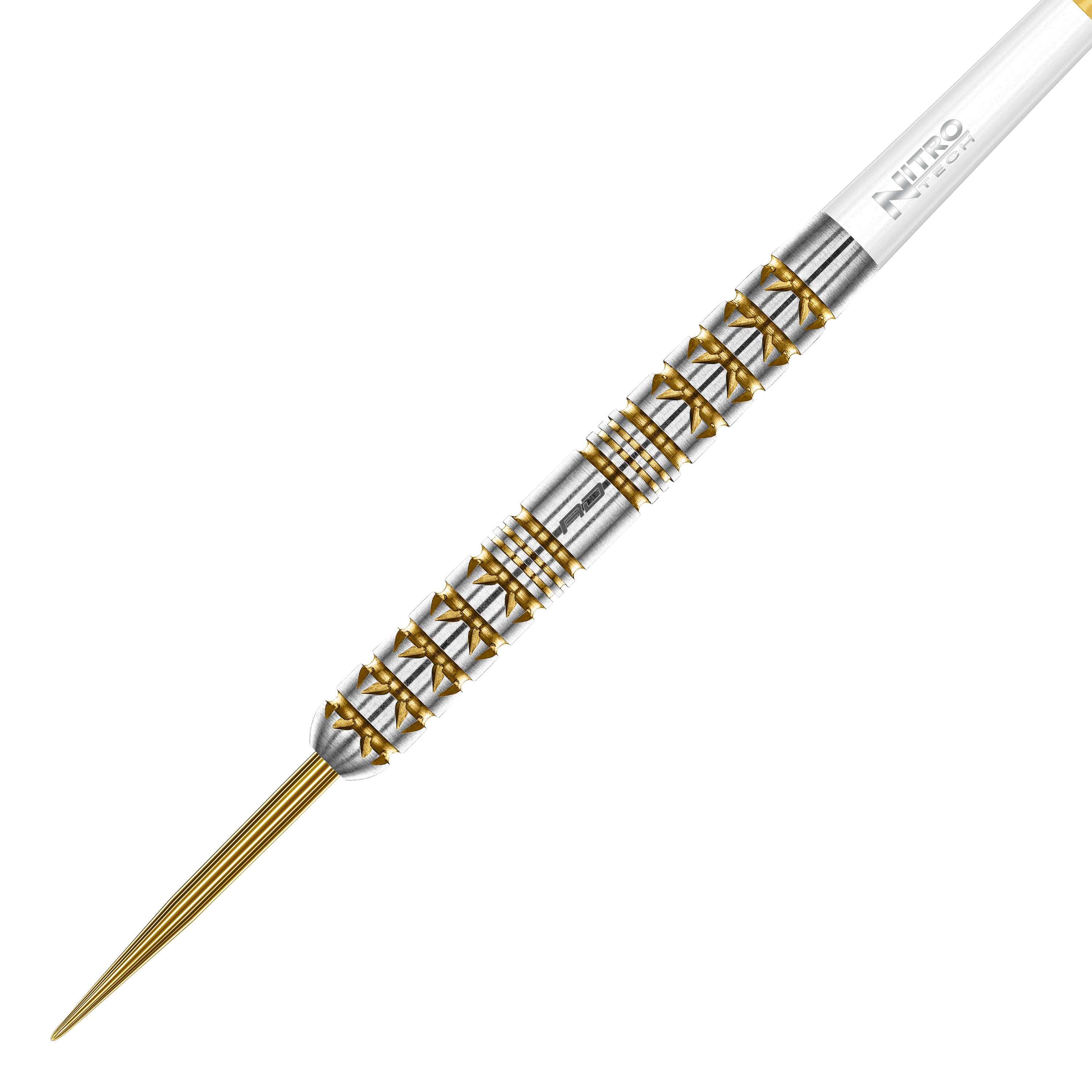 Red Dragon Paradym Gold Parallel Steeldarts sind auf dem Bild zu sehen. Die Steeldarts haben ein elegantes, gerades Design und eine goldene Farbgebung.