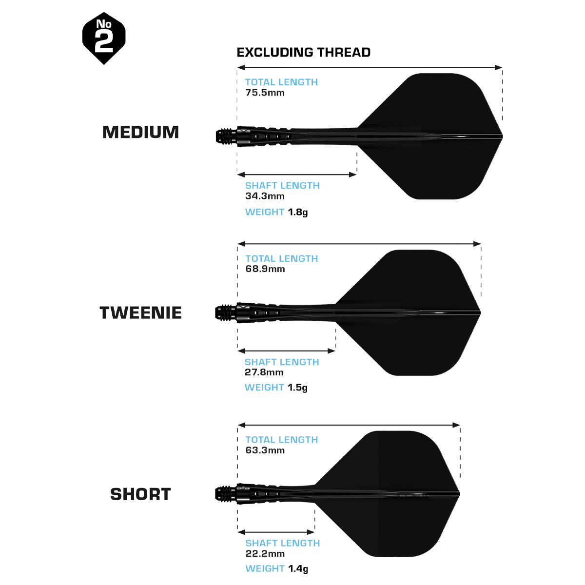 Mission Force 90 Vortex No2 Flight Shaft System - Solid Black Das Bild zeigt das Mission Force 90 Vortex No2 Flight-Shaft-System in der Farbe Solid Black. Dieses System bietet stabile Flugeigenschaften für Darts.