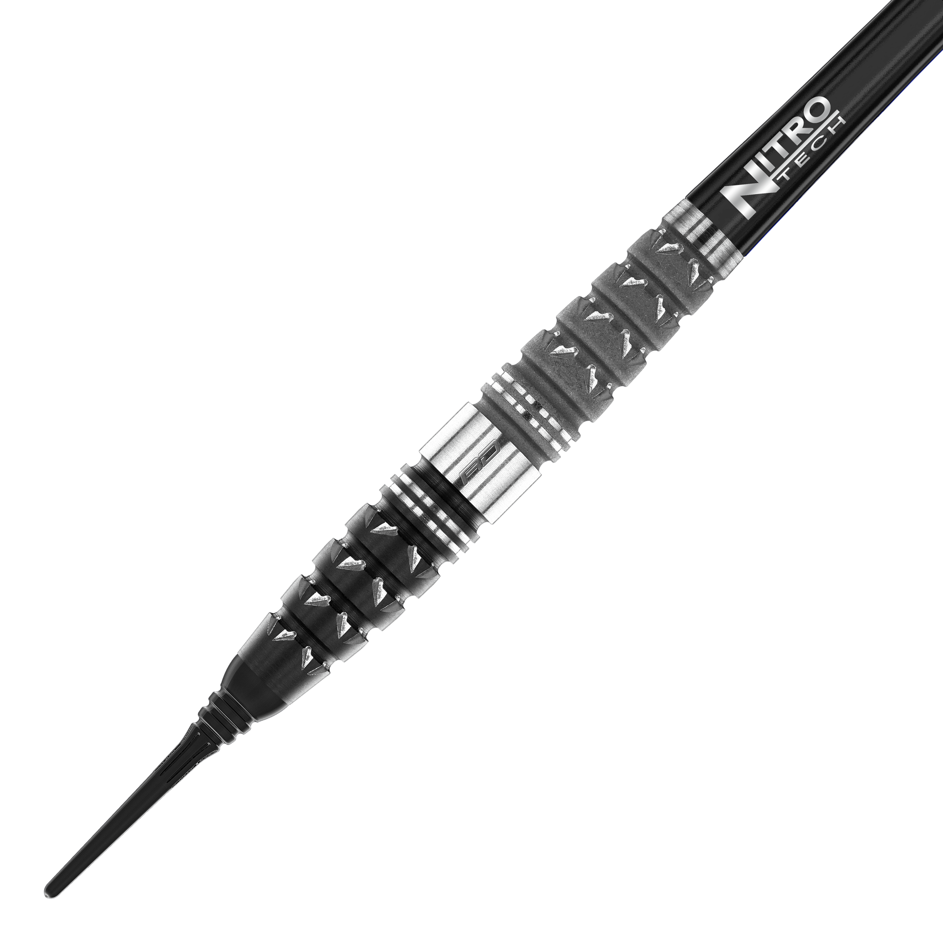 Red Dragon Paradym Torpedo Soft Darts - 20g Dies ist der Red Dragon Paradym Torpedo Softdart mit einem Gewicht von 20g. Er hat ein markantes schwarzes und silbernes Design mit einer griffigen Struktur am Barrel.