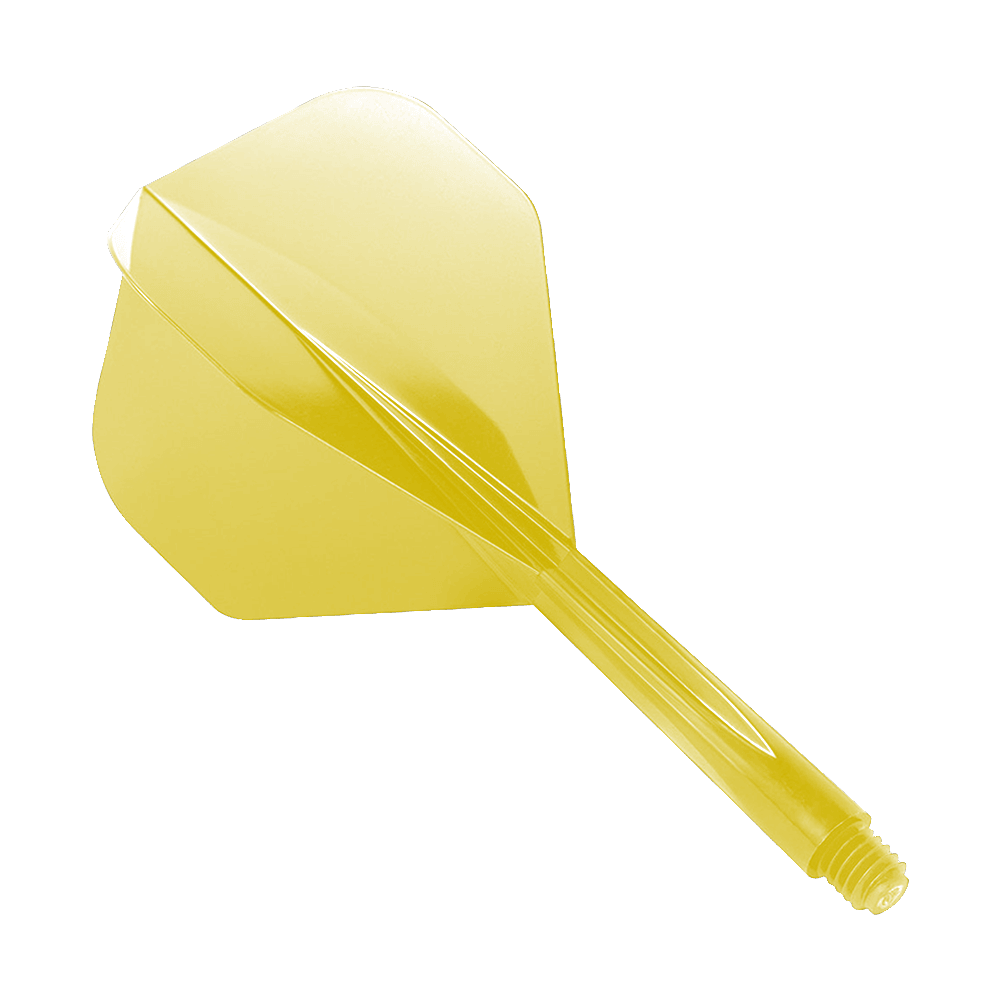 Condor Ax Yellow Flight System Standard Das Bild zeigt das Produkt "Condor Axe Yellow Flight-System Standard". Es handelt sich um ein einteiliges gelbes Dartflight- und Shafts-System.