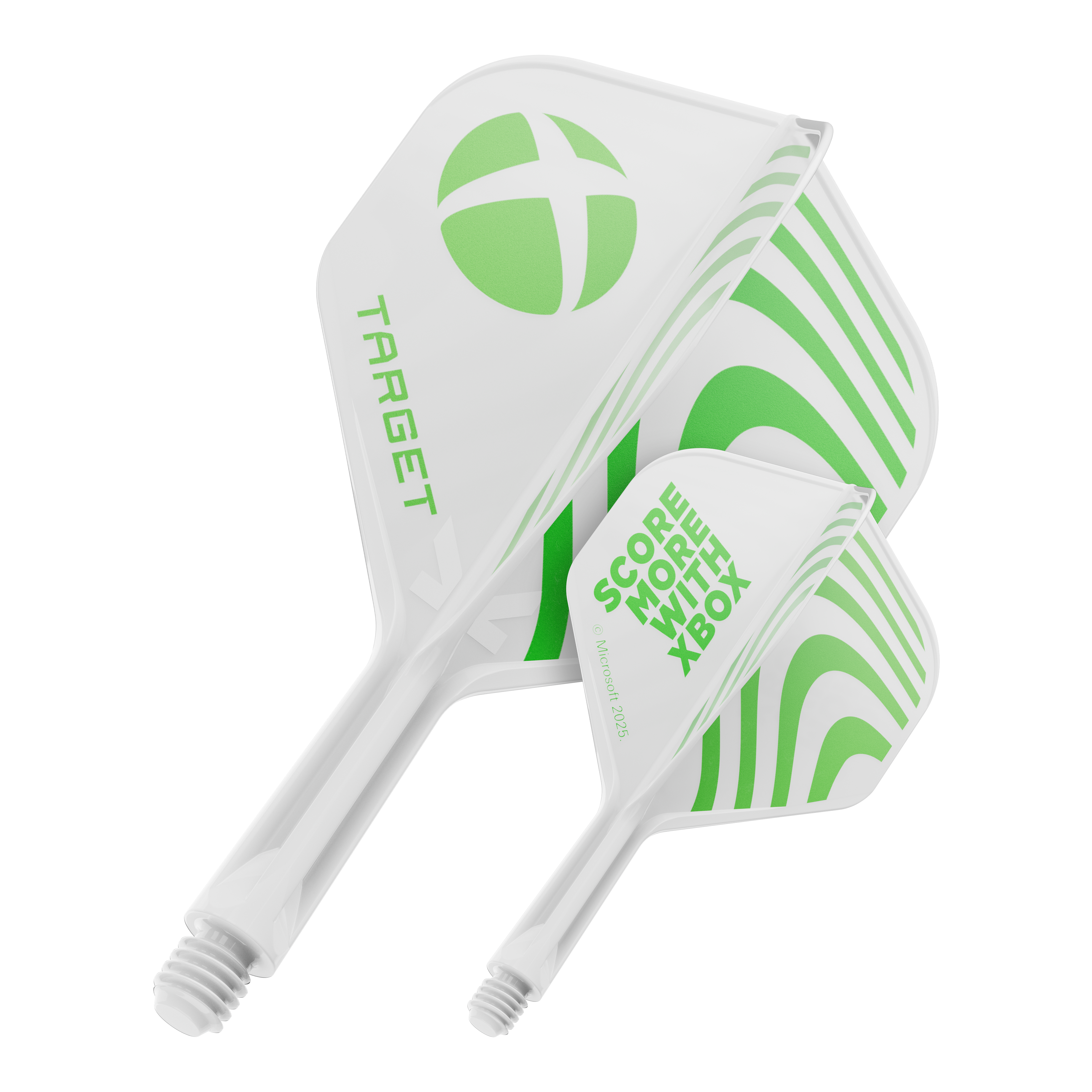 Target Xbox K-Flex No2 Standard Flights - White Das Bild zeigt ein Dart Flight mit dem Dateinamen 410610_Target_Xbox_KFlex_No2_Standard_Flights_19mm_1. Es handelt sich um ein Standard Dart Flight.