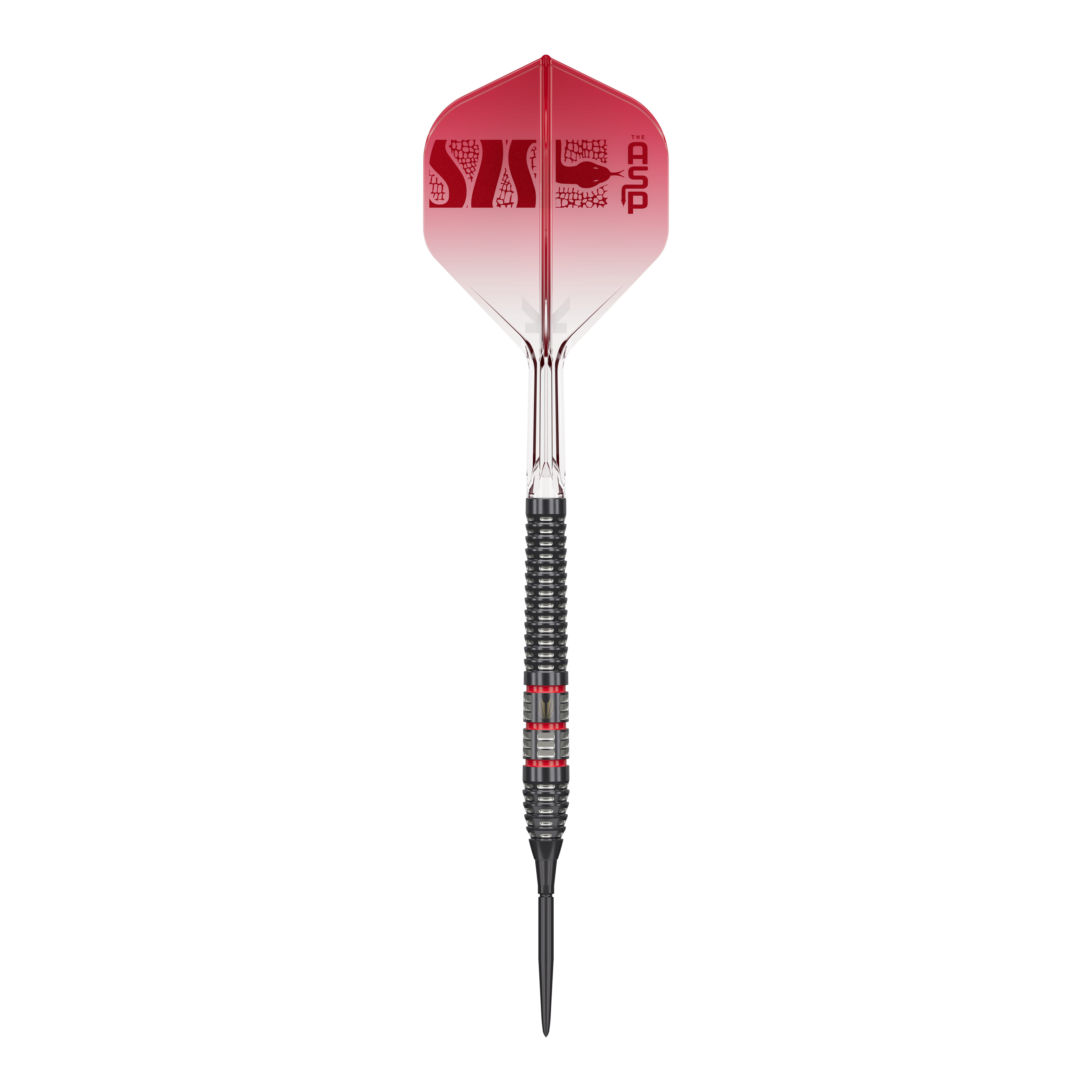 Target Nathan Aspinall 95K Swiss Point Steel Darts Foto von Target Nathan Aspinall 95K Swiss Point Steeldarts. Die Steeldarts sind aus einer bestimmten Perspektive zu sehen.