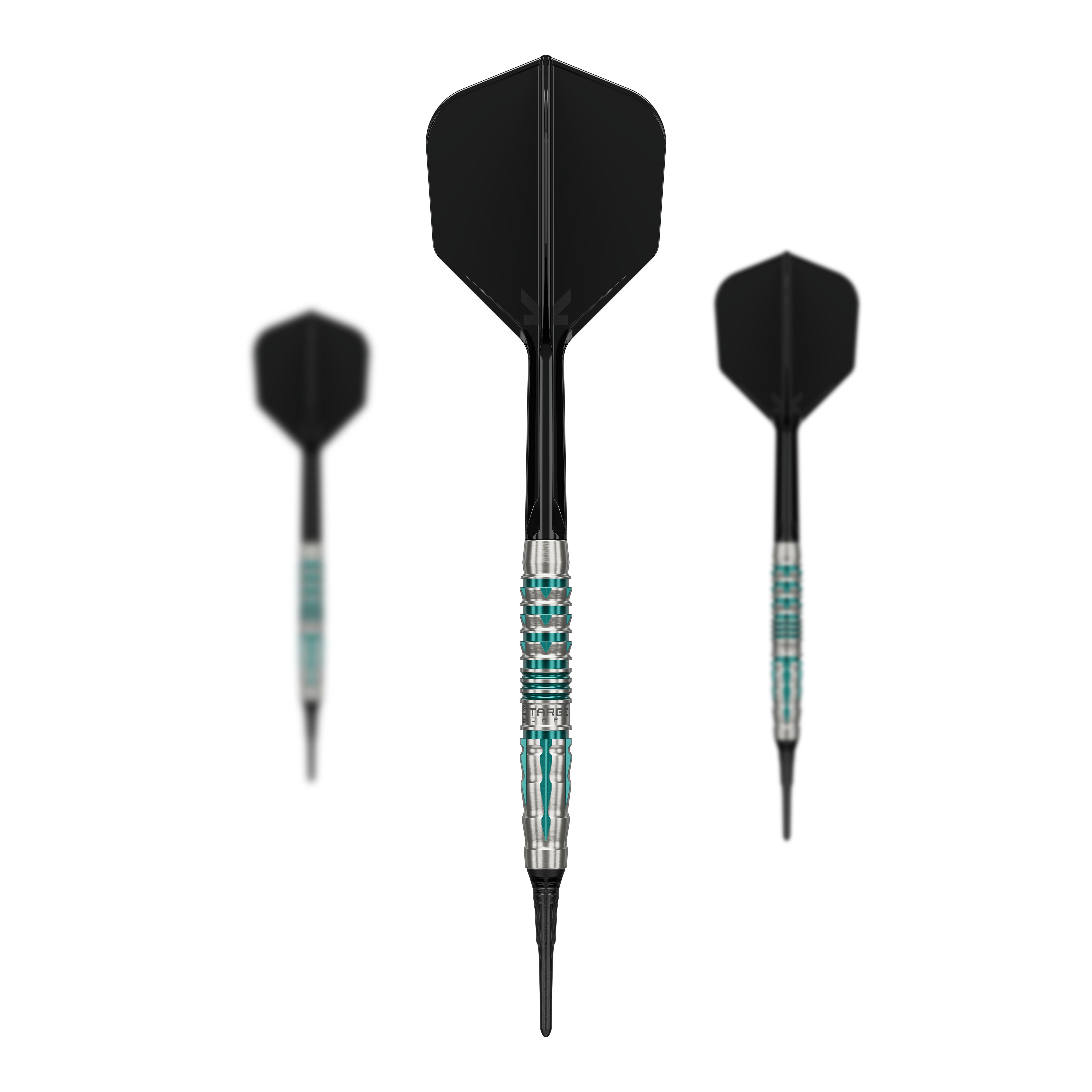 Hier wird das Set der Target Black Marque Pierce Softdarts - 18,5g abgebildet. Das Set eignet sich perfekt für ambitionierte Dartspieler.