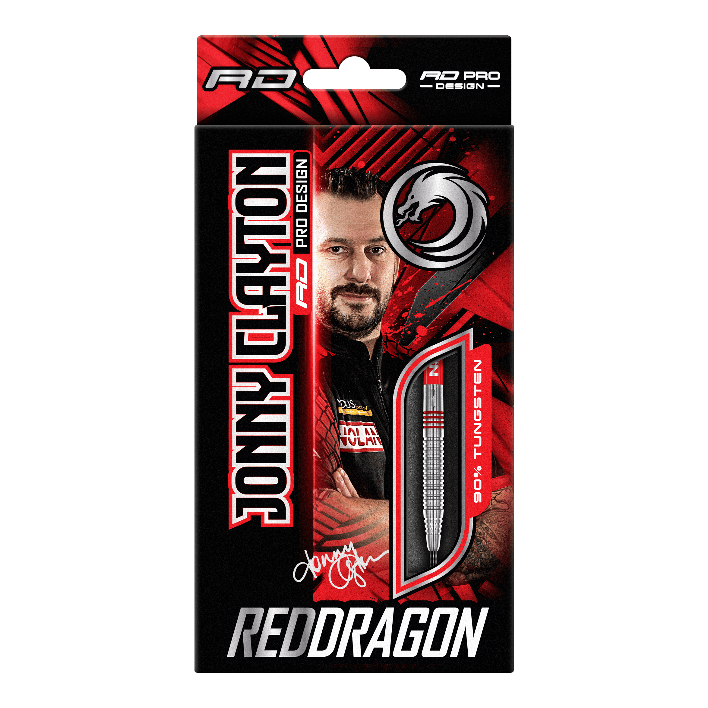 Red Dragon Jonny Clayton Original 2 steel darts Zu sehen sind die Red Dragon Jonny Clayton Original 2 Steeldarts. Diese Darts wurden speziell für Jonny Clayton entworfen.