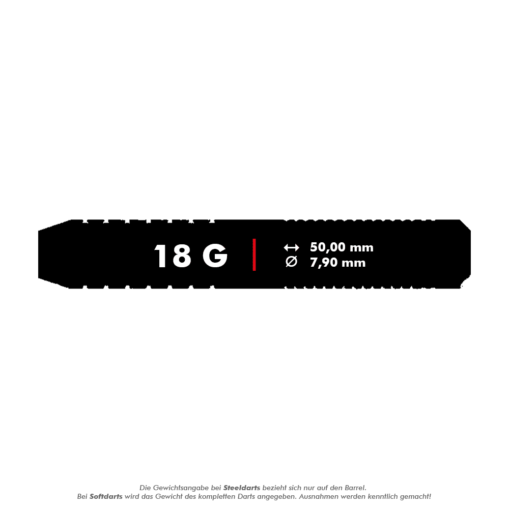 17008_Bulls_Krzysztof_Ratajski_Brass_Silver_Softdarts_5_18g Das Bild zeigt die Produktdetails der Bulls Krzysztof Ratajski Brass Silver Softdarts mit einem Gewicht von 18 Gramm. Die Darts haben eine Länge von 50,00 mm und einen Durchmesser von 7,90 mm.