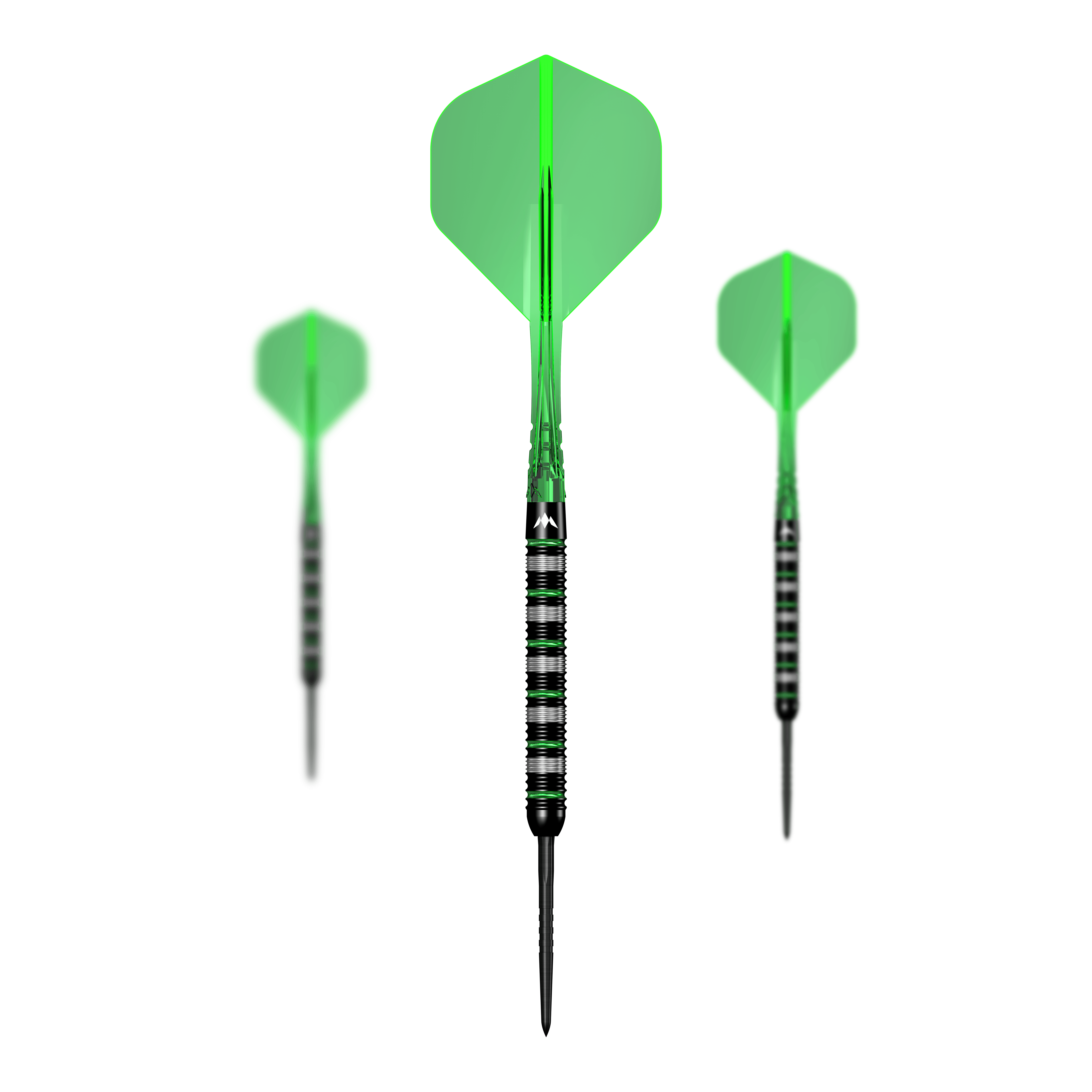 Mission Moldavite Steel Darts - 23g Auf diesem Bild ist ein Set der Mission Moldavite Steeldarts - 23g zu sehen. Das Set besteht aus mehreren Dartpfeilen.
