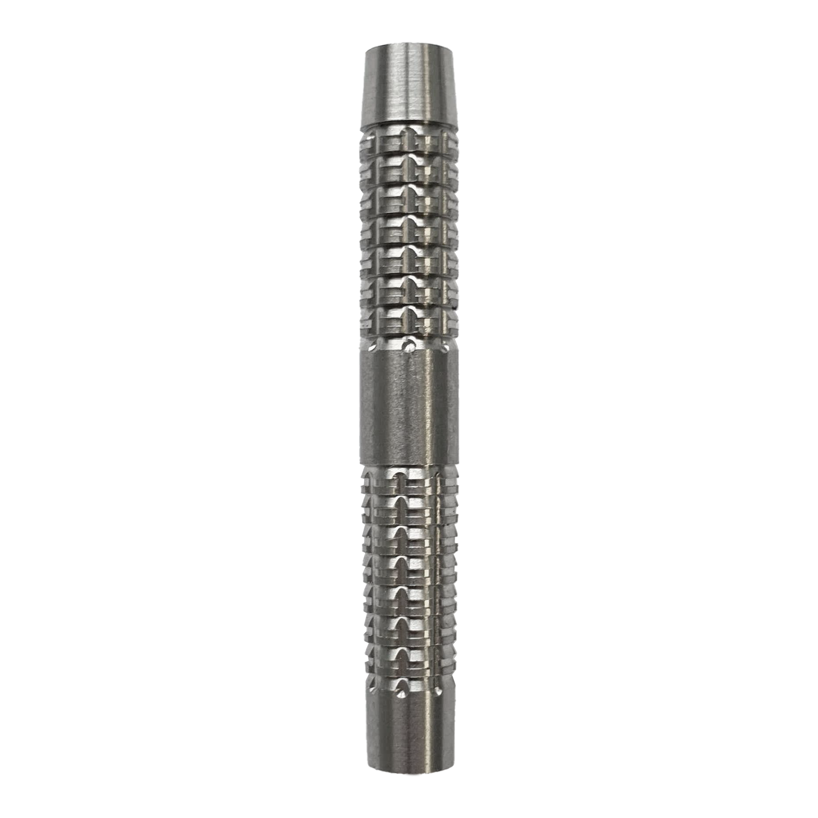 McDart SilverGrip Softdart Barrels - 20g Das Bild zeigt ein silbernes Dartbarrel mit einem strukturierten Griffmuster. Es handelt sich um das Produkt "McDart SilverGrip Softdart Barrels - 20g".