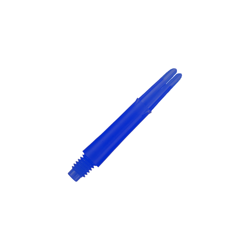 L-L-Style-Shafts Locked Straight - Blue Das Bild zeigt einen blauen geraden Dart-Schaft mit Gewinde am unteren Ende. Der Schaft ist 32 mm lang und hat keine Kappen.