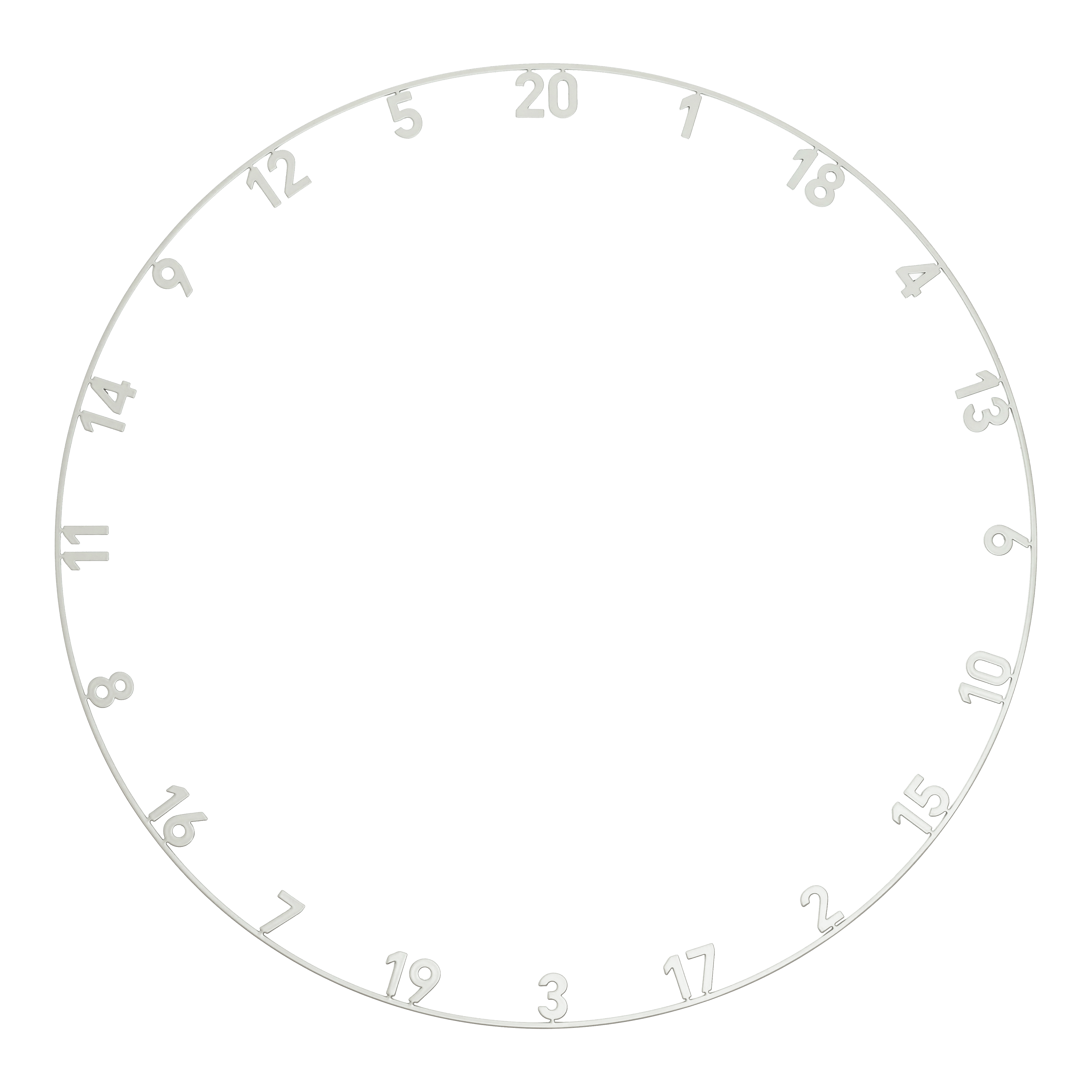 Precise 180 OnePiece Lasercut Number Ring Das Bild zeigt eine OnePiece Dartboard Zahlenring in Gunmetal Optik mit Lasercut. Der Zahlenring gehört zur Precise180 Serie.