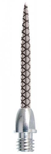 650 Das Bild zeigt die Target Diamond Pro Key Conversion Point. Es ist eine spitze, metallische Dartspitze mit einem rautenförmigen Muster.