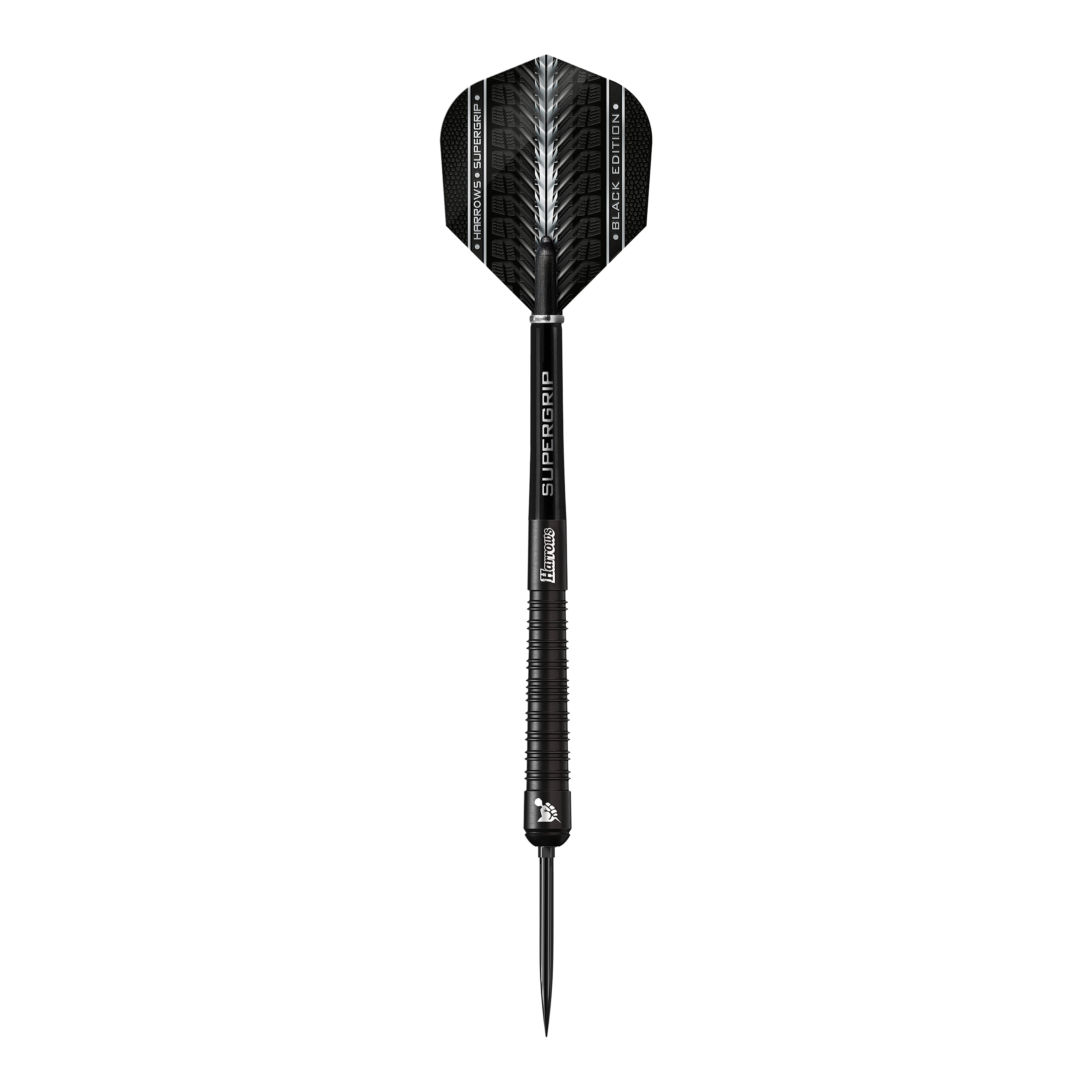 Harrows Supergrip 90 Black Edition Quick Point Steel Darts Diese Abbildung zeigt die Harrows Supergrip 90 Black Edition Quick Point Steeldarts. Die Darts überzeugen durch ihre schwarze Farbgebung und professionelle Verarbeitung.