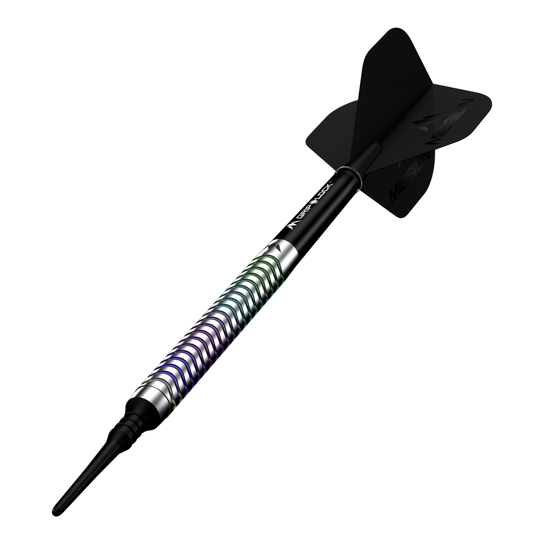 Mission Mirage soft darts - 20g Mission Mirage Softdarts - 20g wird hier gezeigt. Das Bild zeigt die Softdarts aus nächster Nähe.