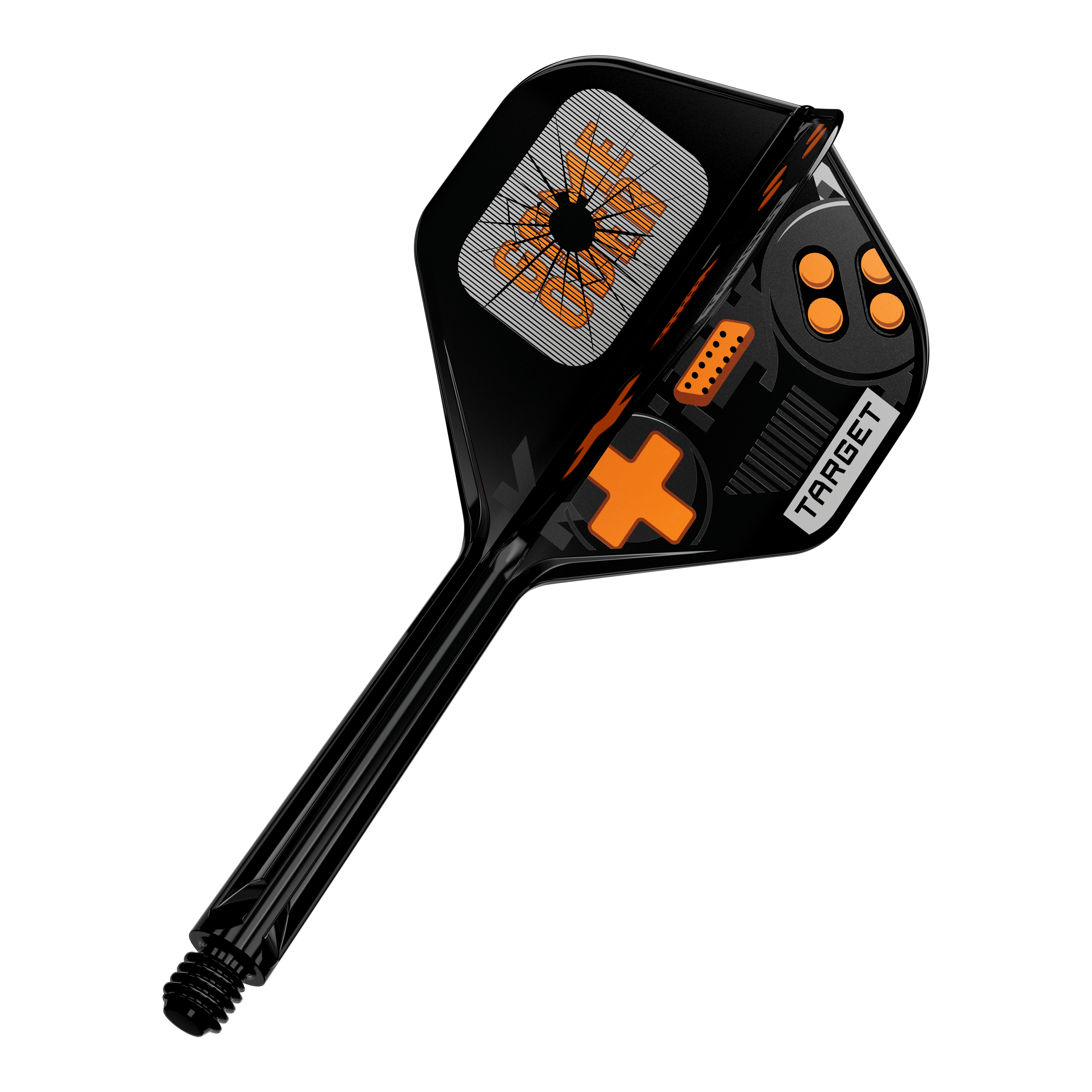 Target K-Flex Game Over No2 Standard Flights Abgebildet ist ein Produkt mit dem Namen 410581_Target_K-Flex_GameOver_No2_Standard_Flights_33mm_1. Es handelt sich um ein Zubehörteil für Darts, vermutlich ein Dart-Flight.