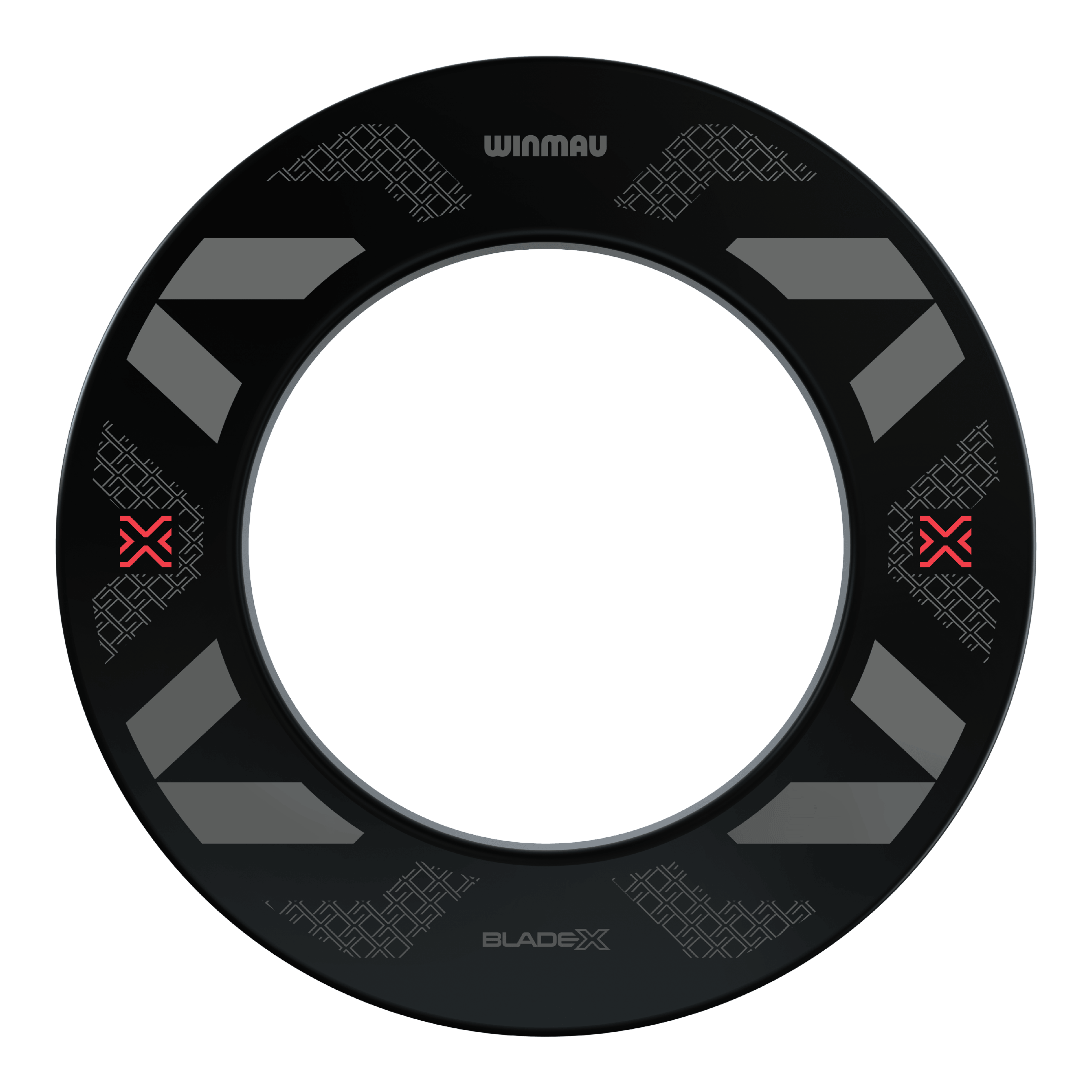 Winmau Blade X Dartboard Surround Hier ist das Produkt Winmau Blade X Dartboard Surround abgebildet. Die Umrandung schützt den Bereich um das Dartboard vor Abprallern.