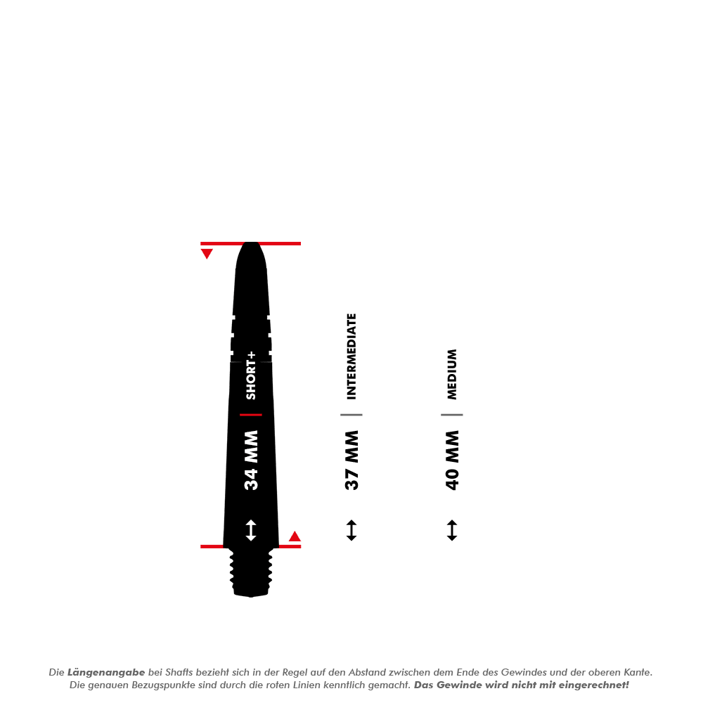 Winmau Vecta Shafts - Schwarz