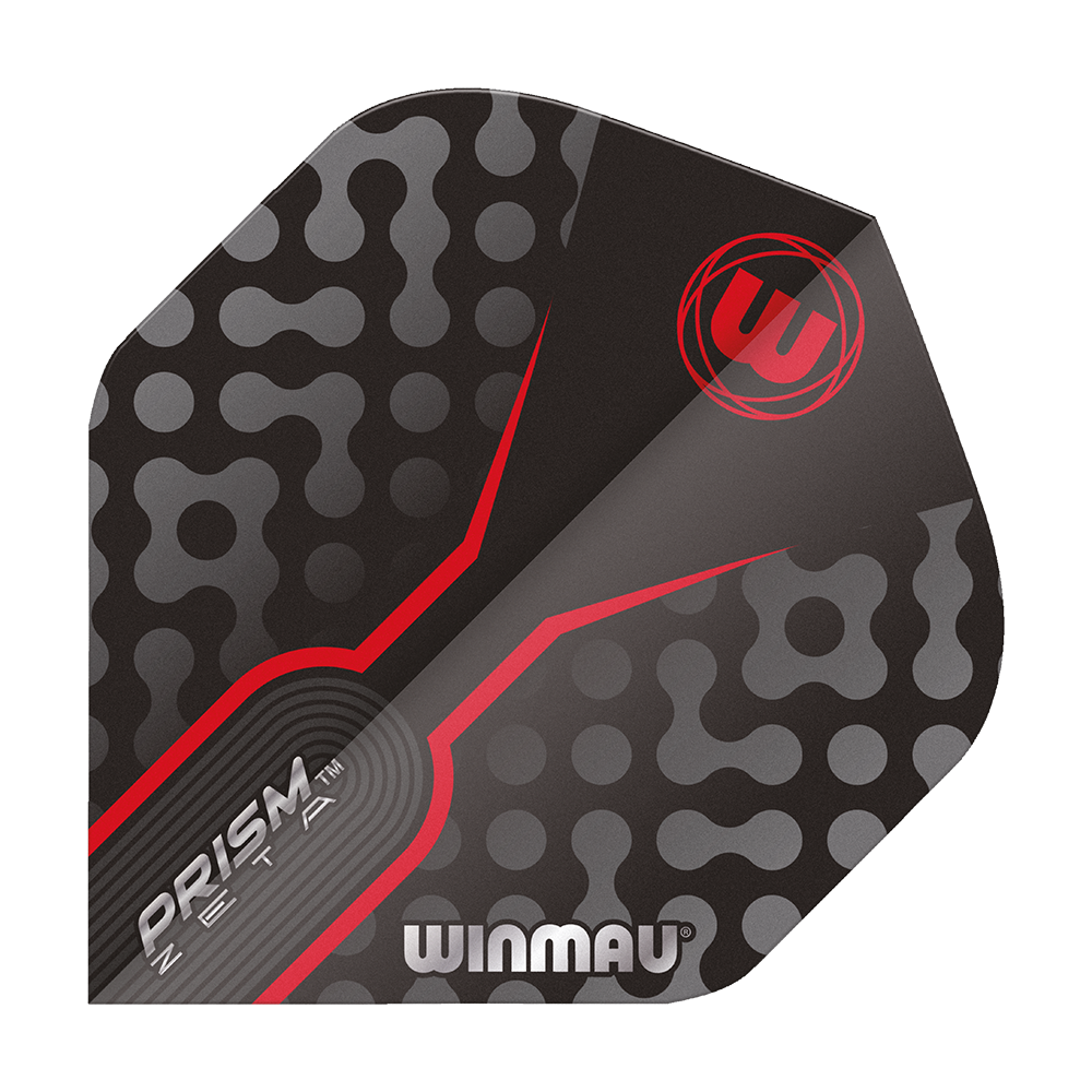 Winmau Prism Zeta GreyRed Standard Flights