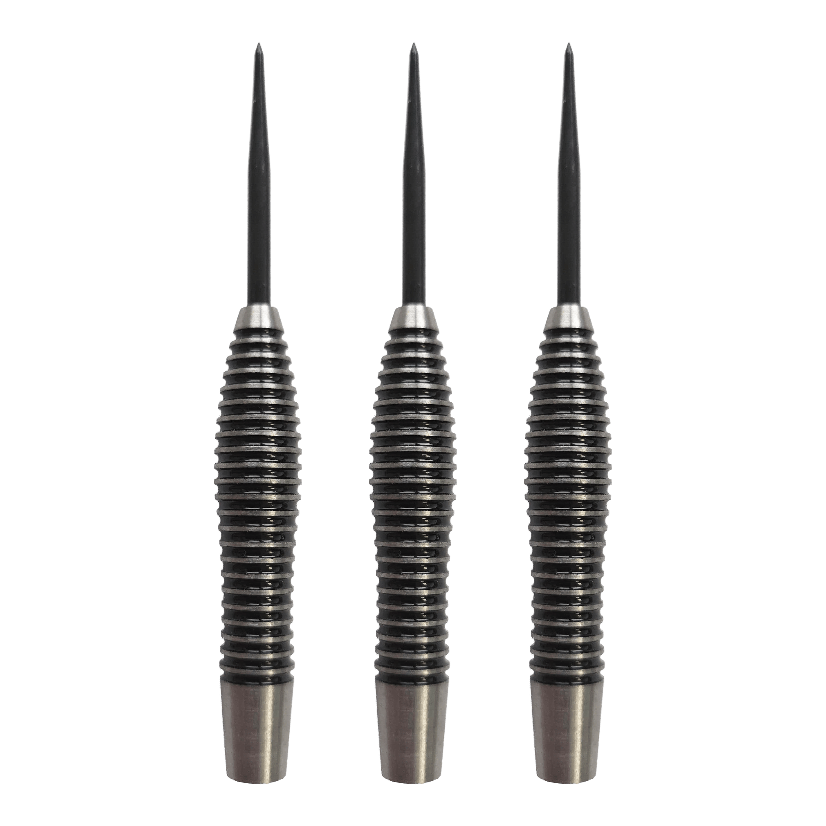 McDart Black Ring Torpedo Steeldart Barrels - 24g Auf dem Bild sind die McDart Black Ring Torpedo Steeldart-Barrels - 24g dargestellt. Es wird ein Set von Dart-Barrels im Torpedo-Design mit schwarzen Ringen gezeigt.