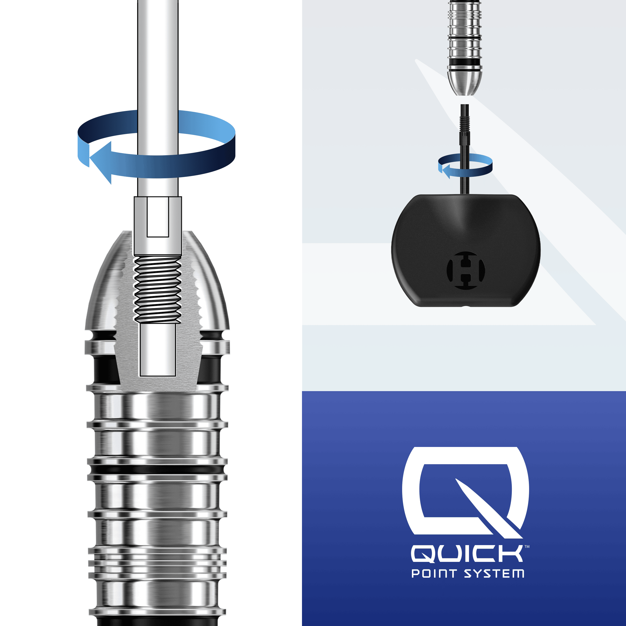 Das Harrows Basic Quick Point Tool ist auf diesem Bild erkennbar. Das nützliche Werkzeug eignet sich für Dartspieler.