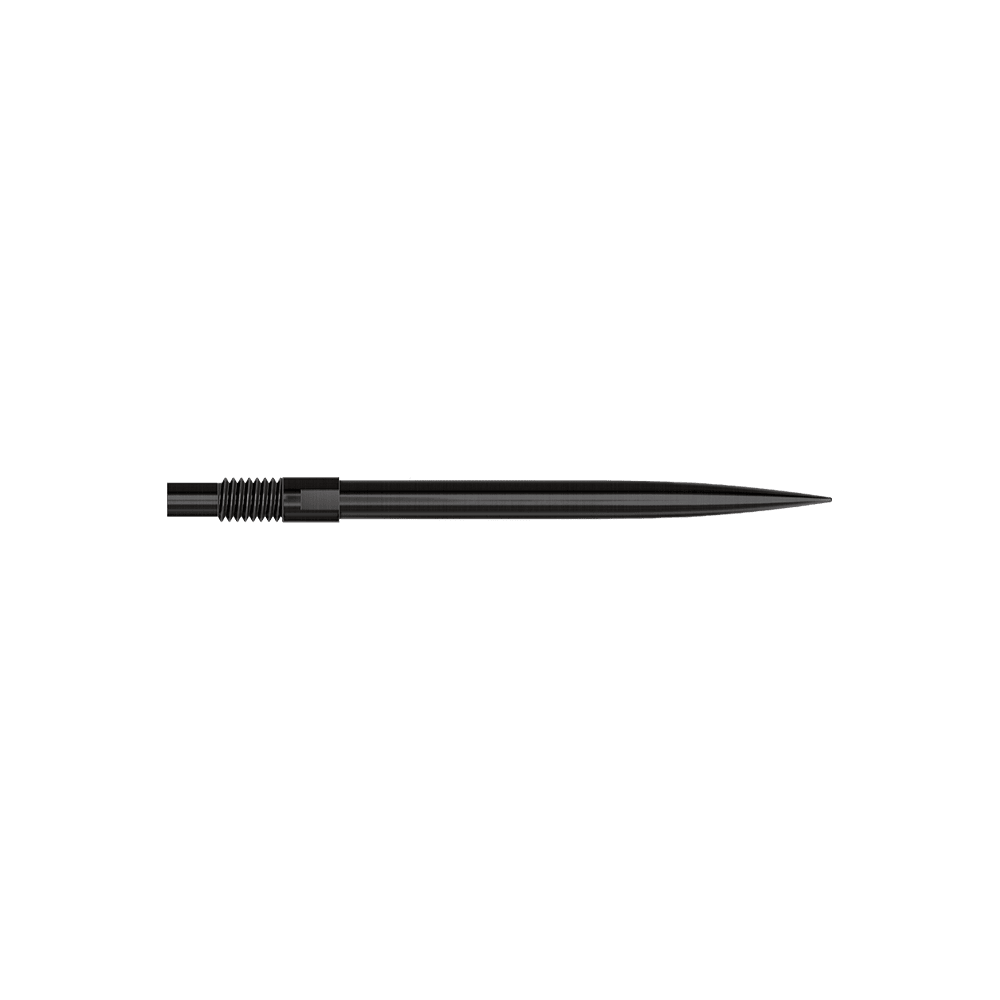 Harrows Quick Point Dart Tips - Black Das Bild zeigt das Produkt mit dem Namen 'QP23974_Harrows_QuickPoint_Dartspitzen_Schwarz_30mm_2'. Es sind schwarze Dartspitzen abgebildet.