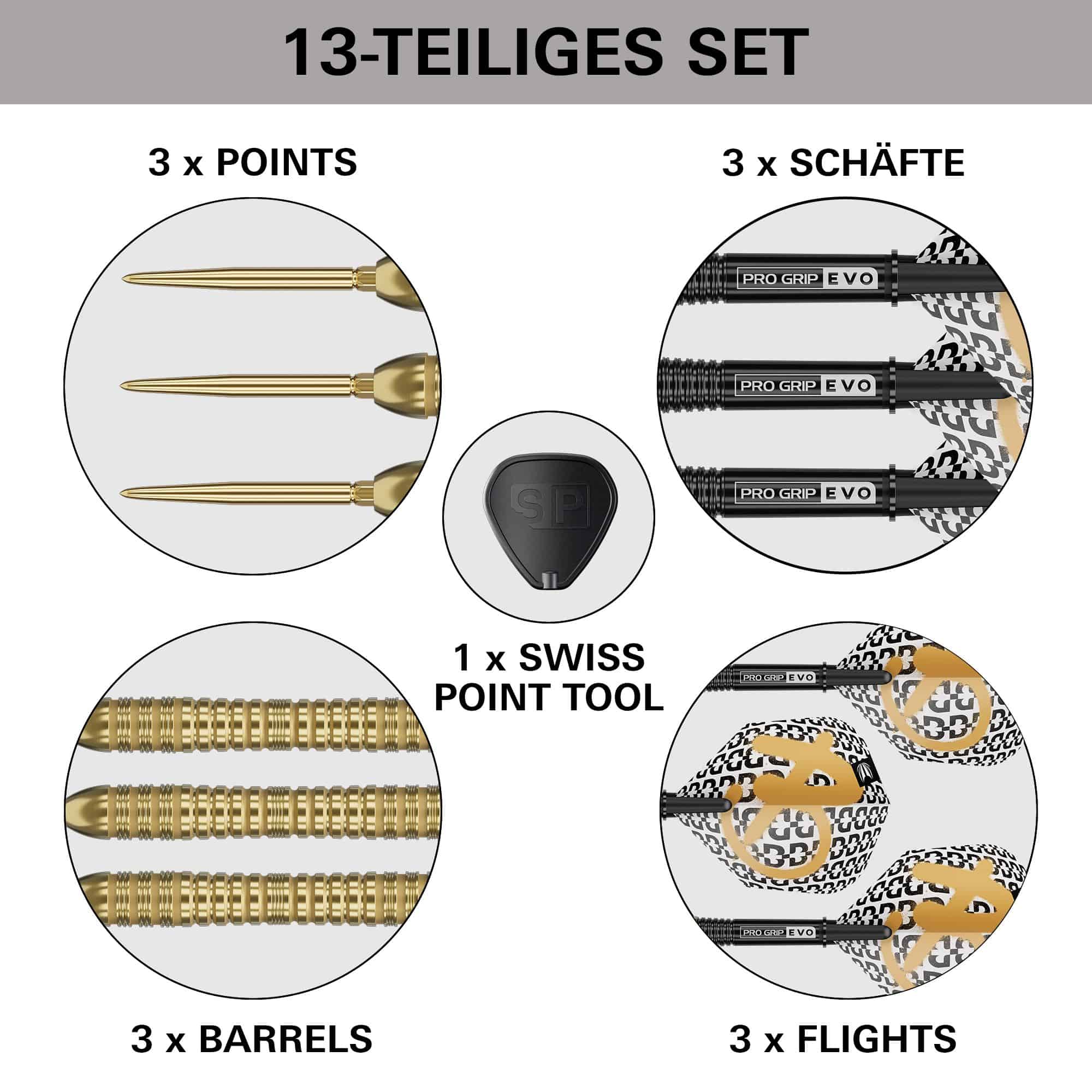 Das Bild zeigt die Target Bolide Envy 04 Swiss Point Steeldarts. Diese Darts bieten Präzision und Qualität für das Dartspiel.