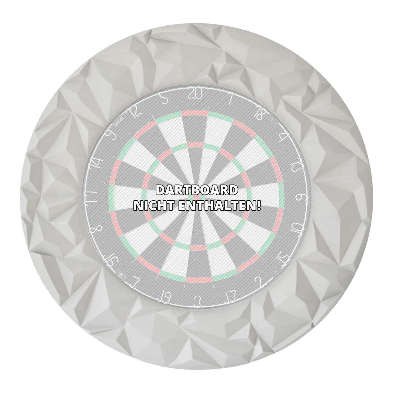 Precise 180 3D Dartboard Surround Subterra - Nordic Grey Das Foto zeigt das Precise 180 3D Dartboard Surround Subterra in Nordic Grey. Es handelt sich um ein hochwertiges Zubehör für Dartboards, das Schutz und Stil vereint.